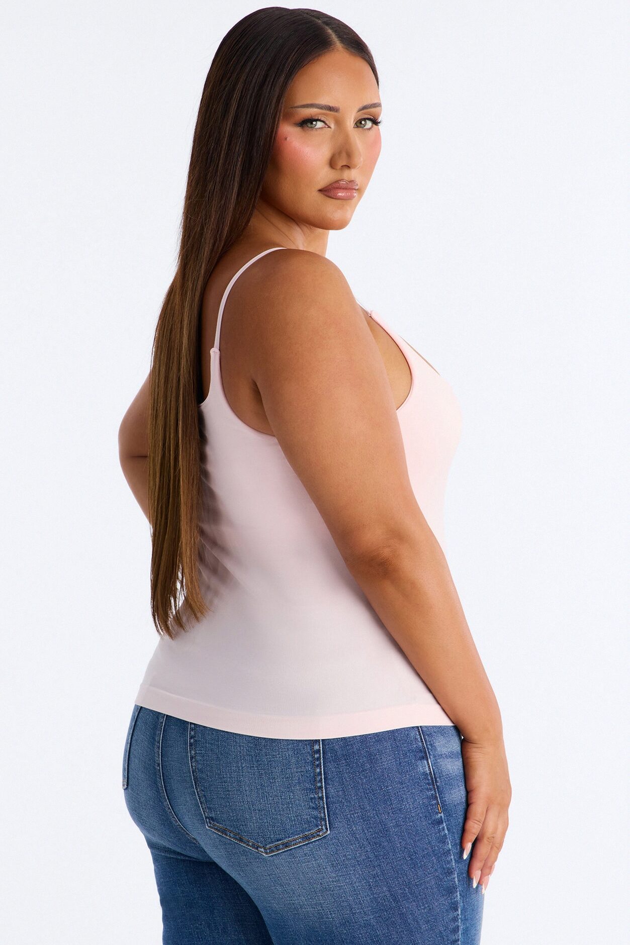 Katrina Scoop Neck Cami Top - Pink