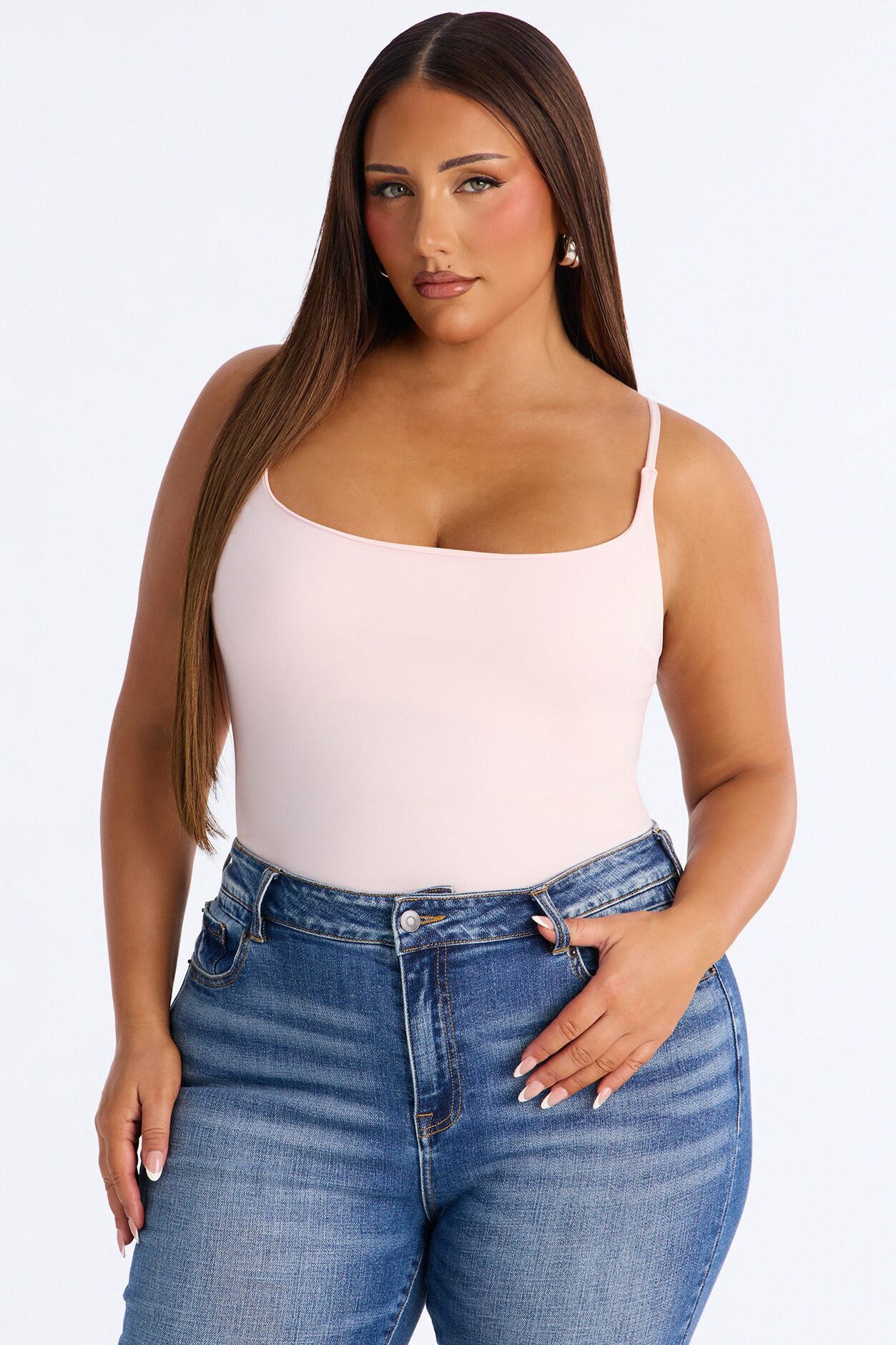 Katrina Scoop Neck Cami Top - Pink