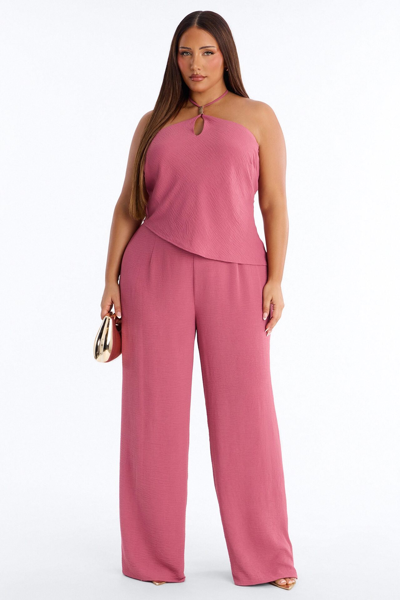 Jessica Hardware Halter Pant Set - Mauve