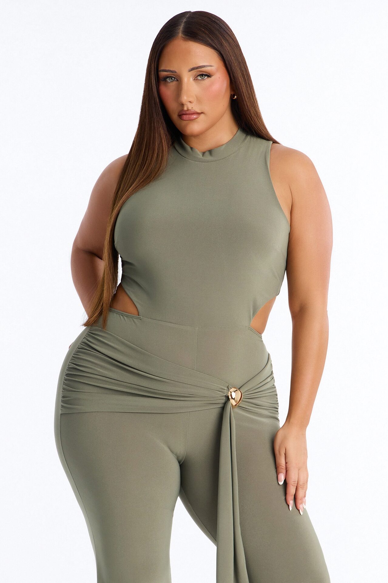 Afterhours Aura Cutout Jumpsuit - Olive