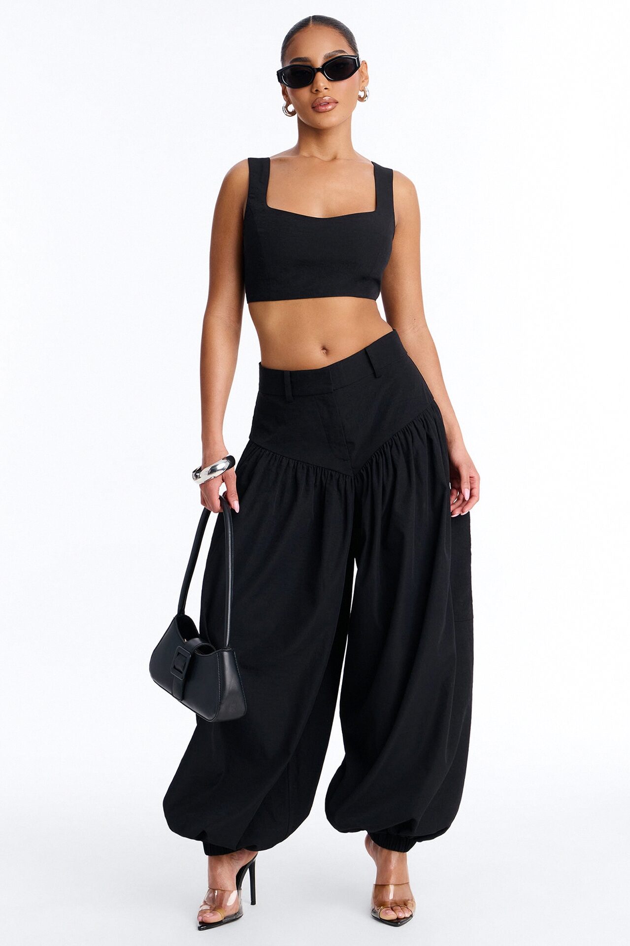 Leilani Balloon Pant Set - Black