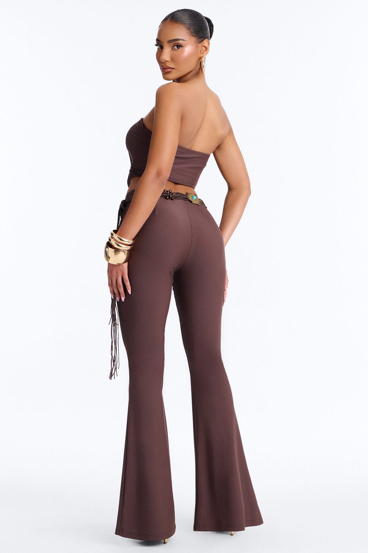Boho Moment 3 Piece Pant Set - Chocolate