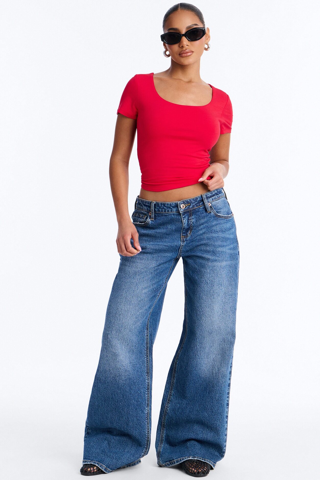 Marissa Double Lined Basic Top - Red