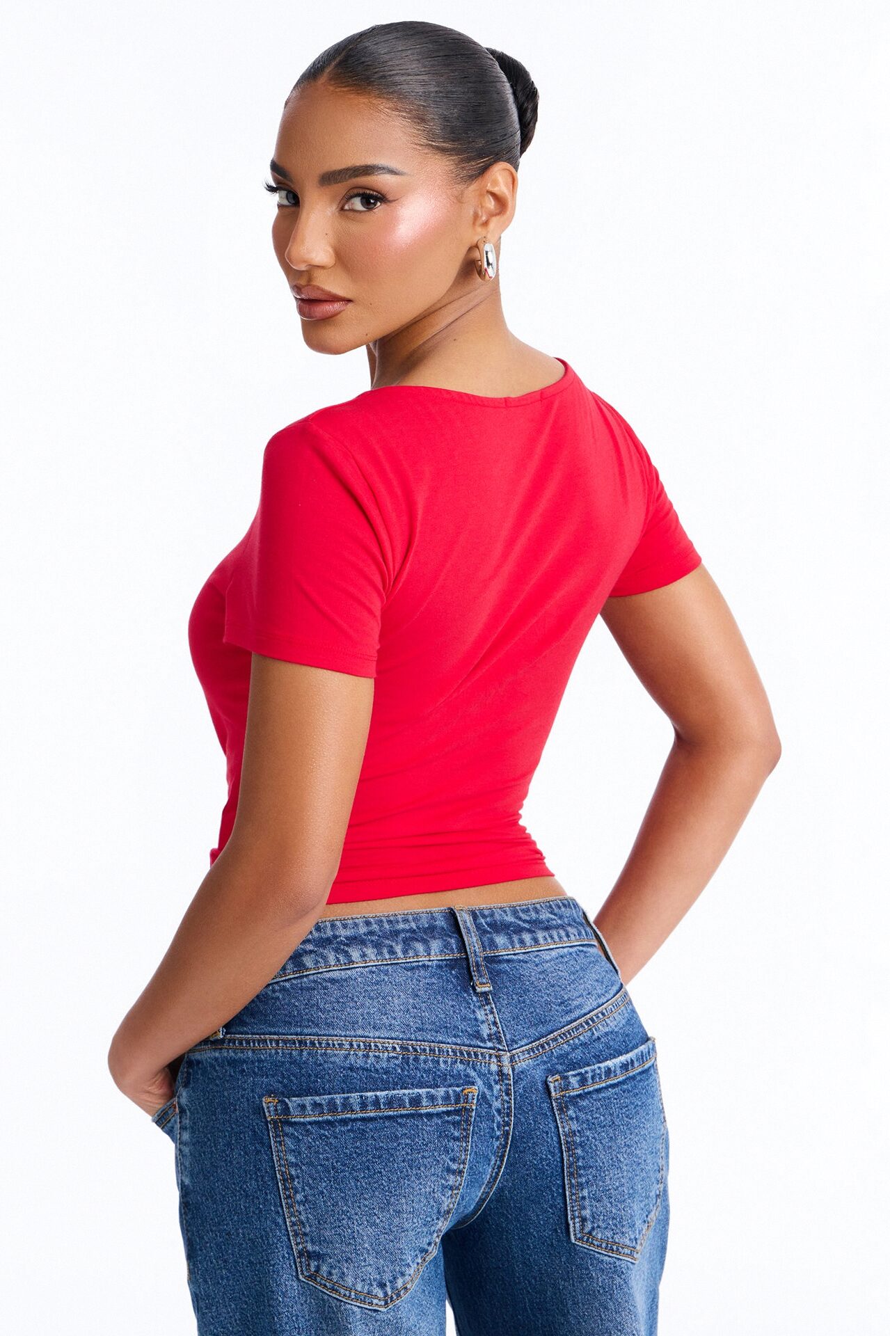 Marissa Double Lined Basic Top - Red