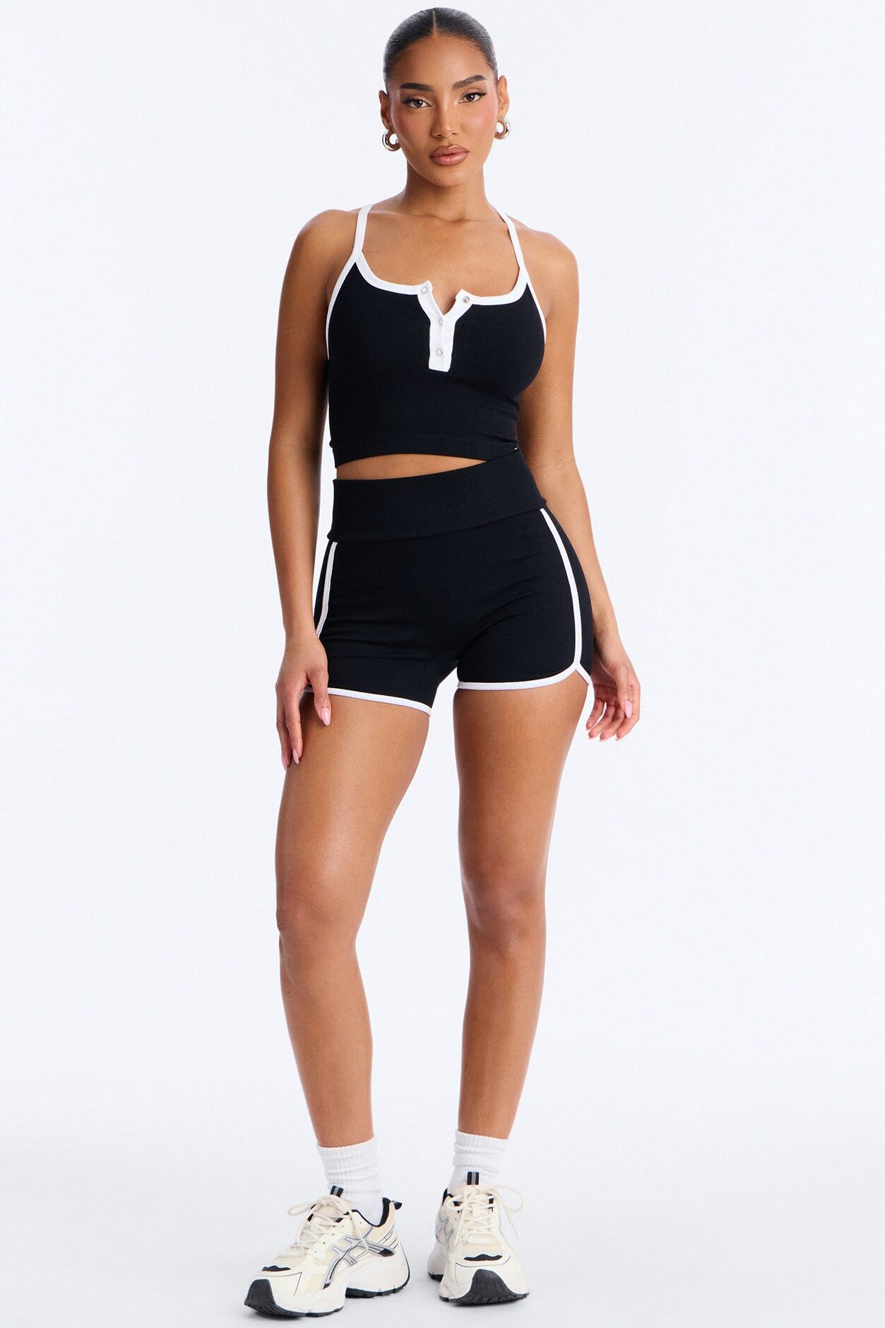 Sofia Seamless Short Set - Black/combo