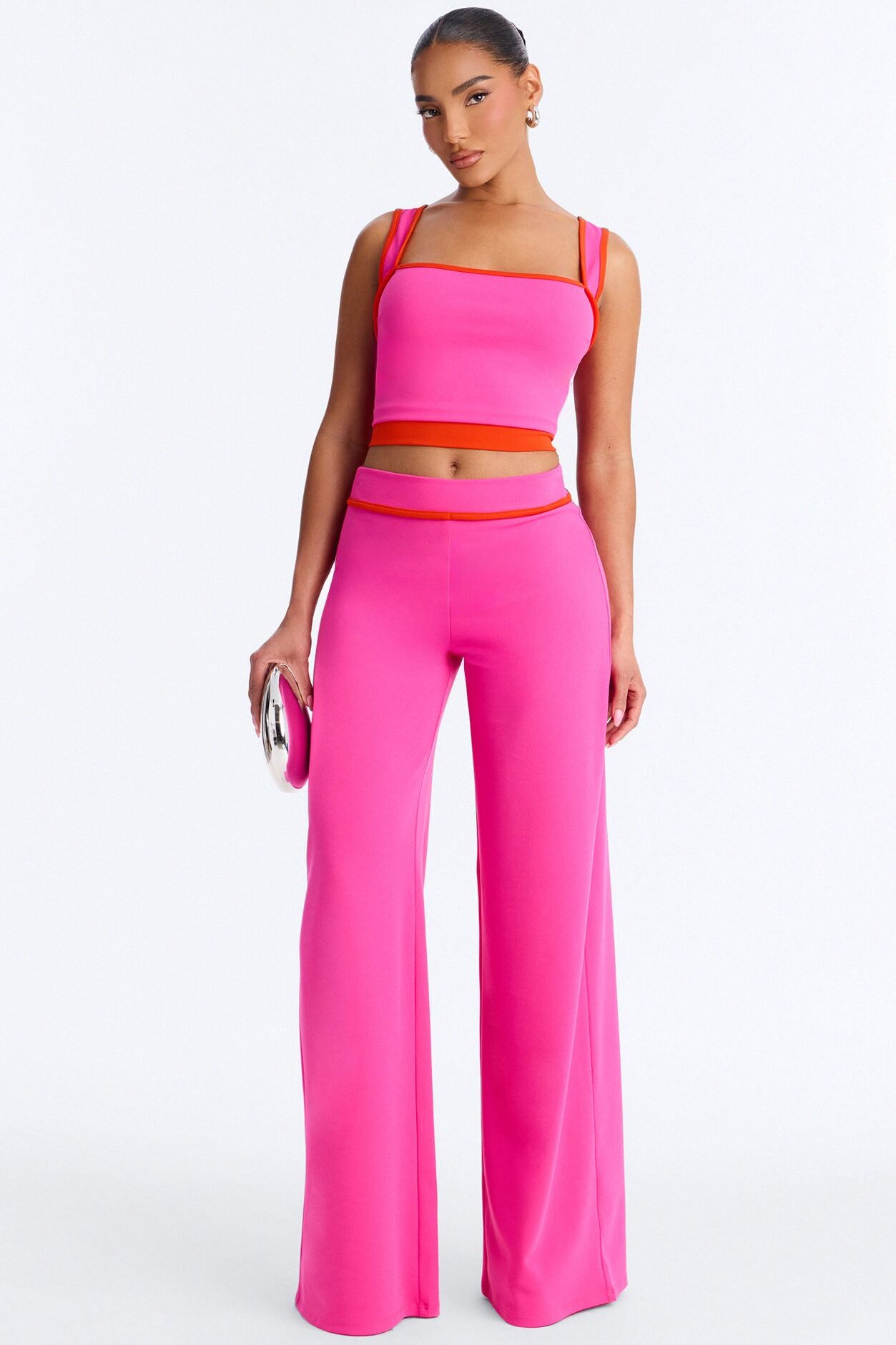 On Lock Wide Leg Pant Set - Fuchsia