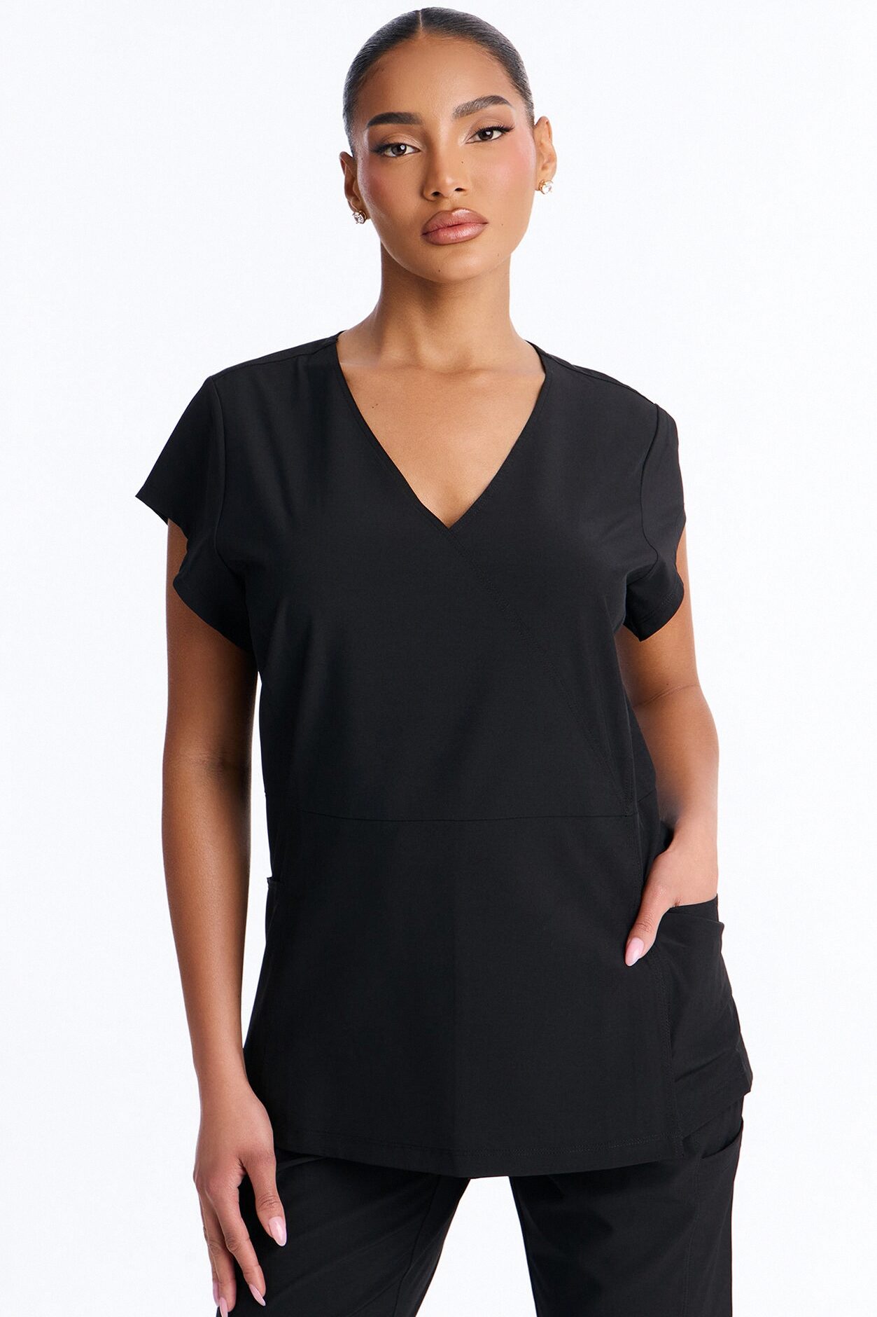Wrap It Up Scrub Set - Black