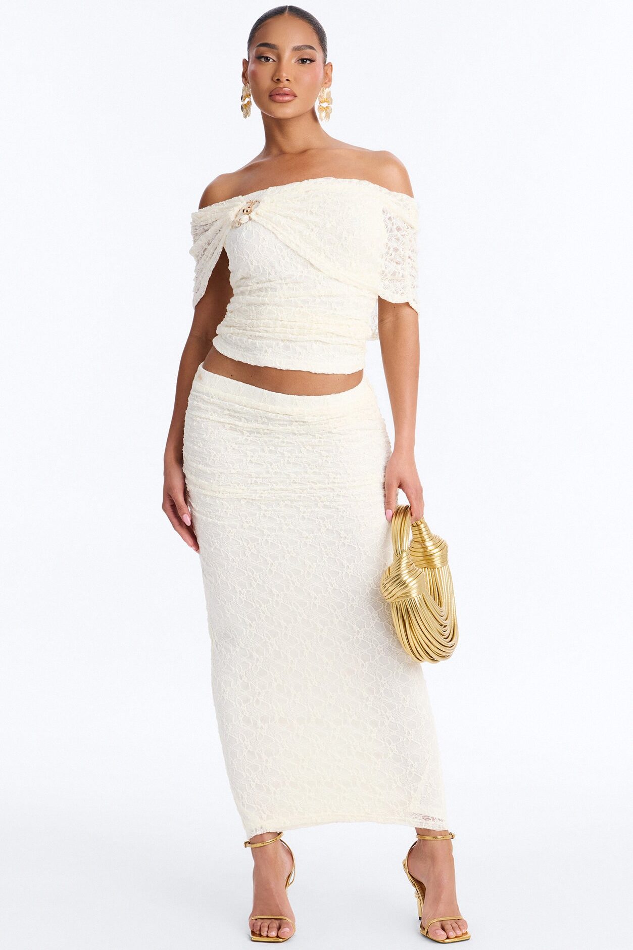 Giselle Lace Skirt Set - Ivory