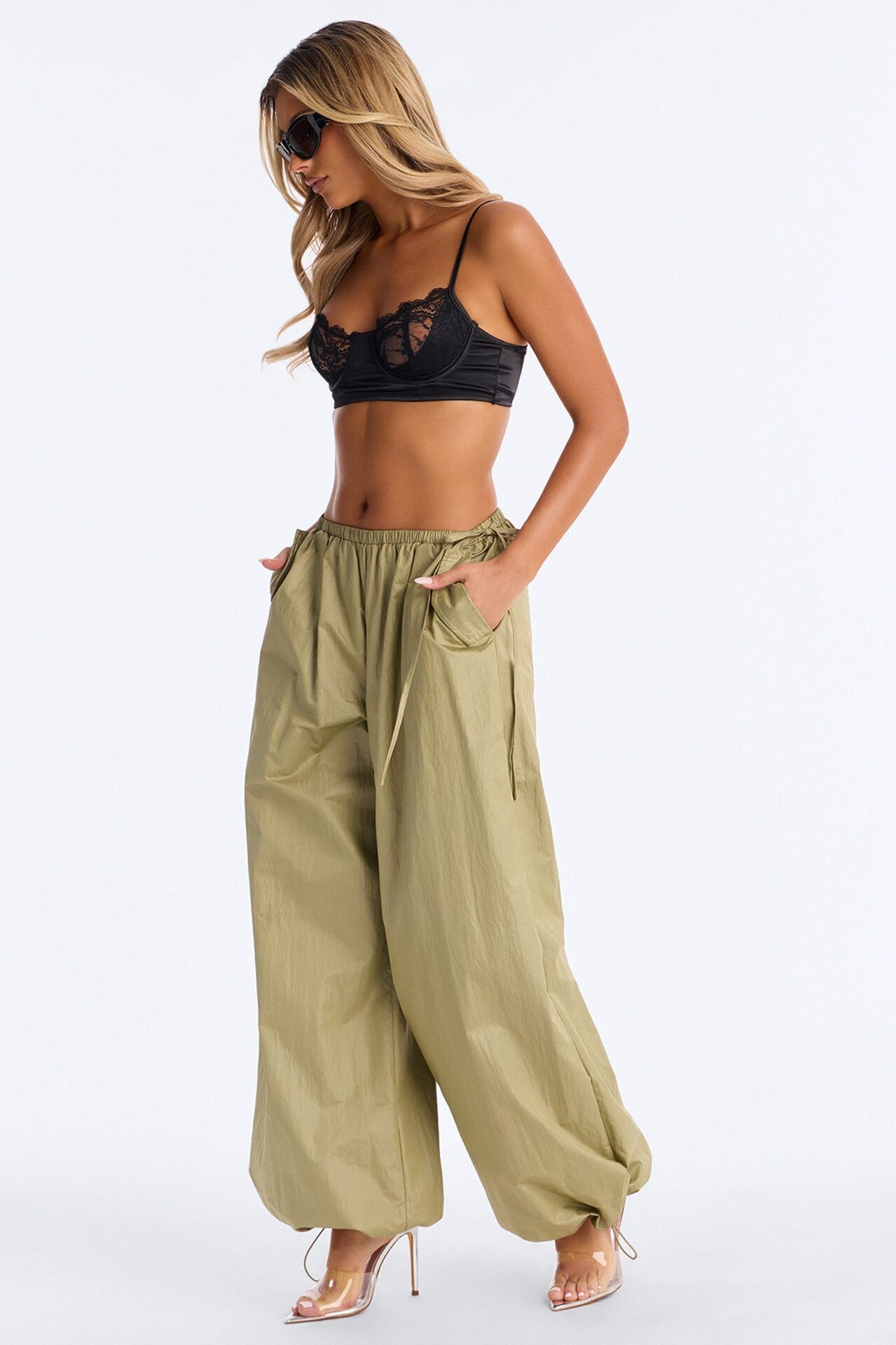 Stardust Nylon Balloon Pant - Olive