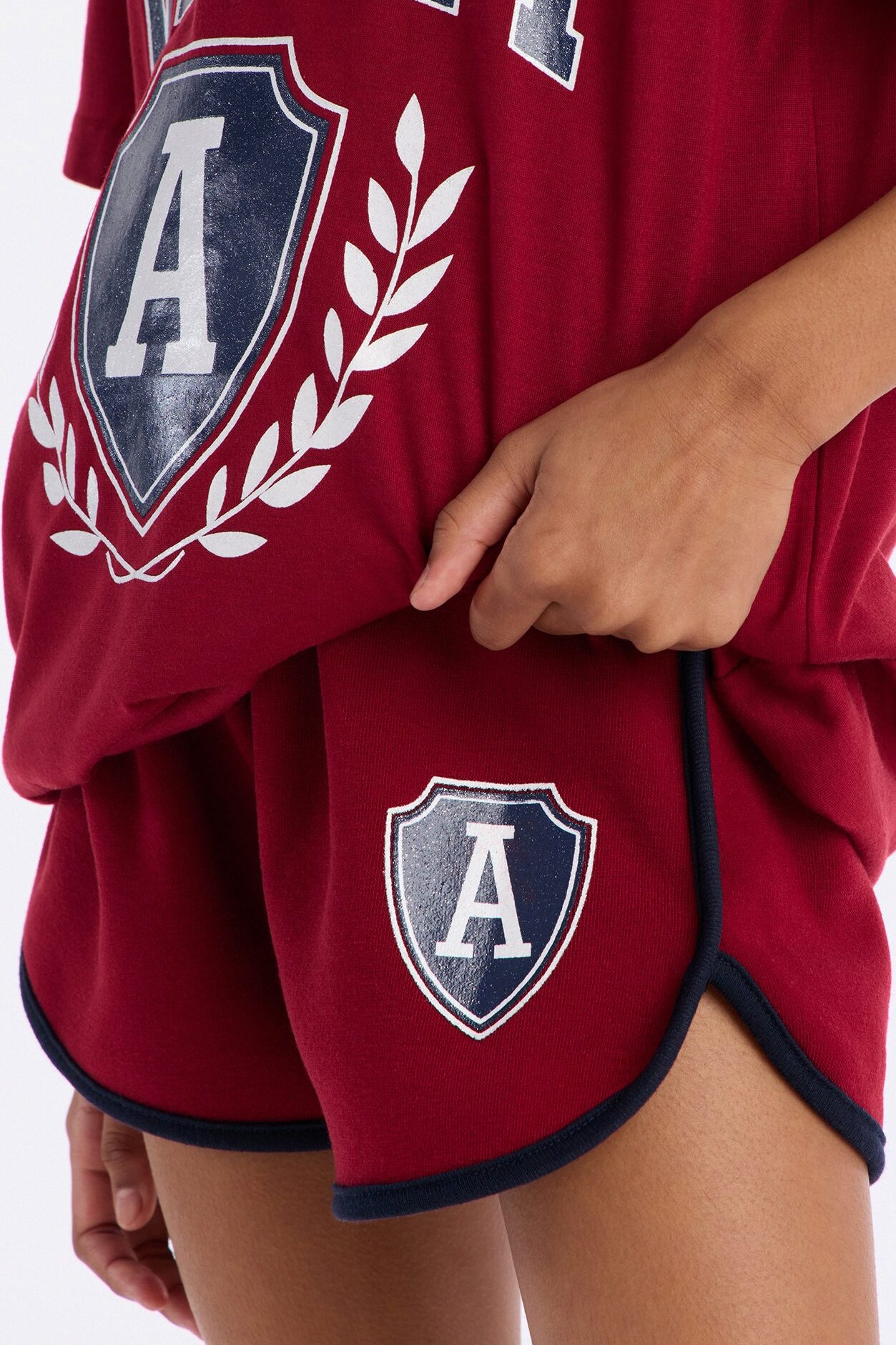 Mini Varsity Girl Short Set - Red