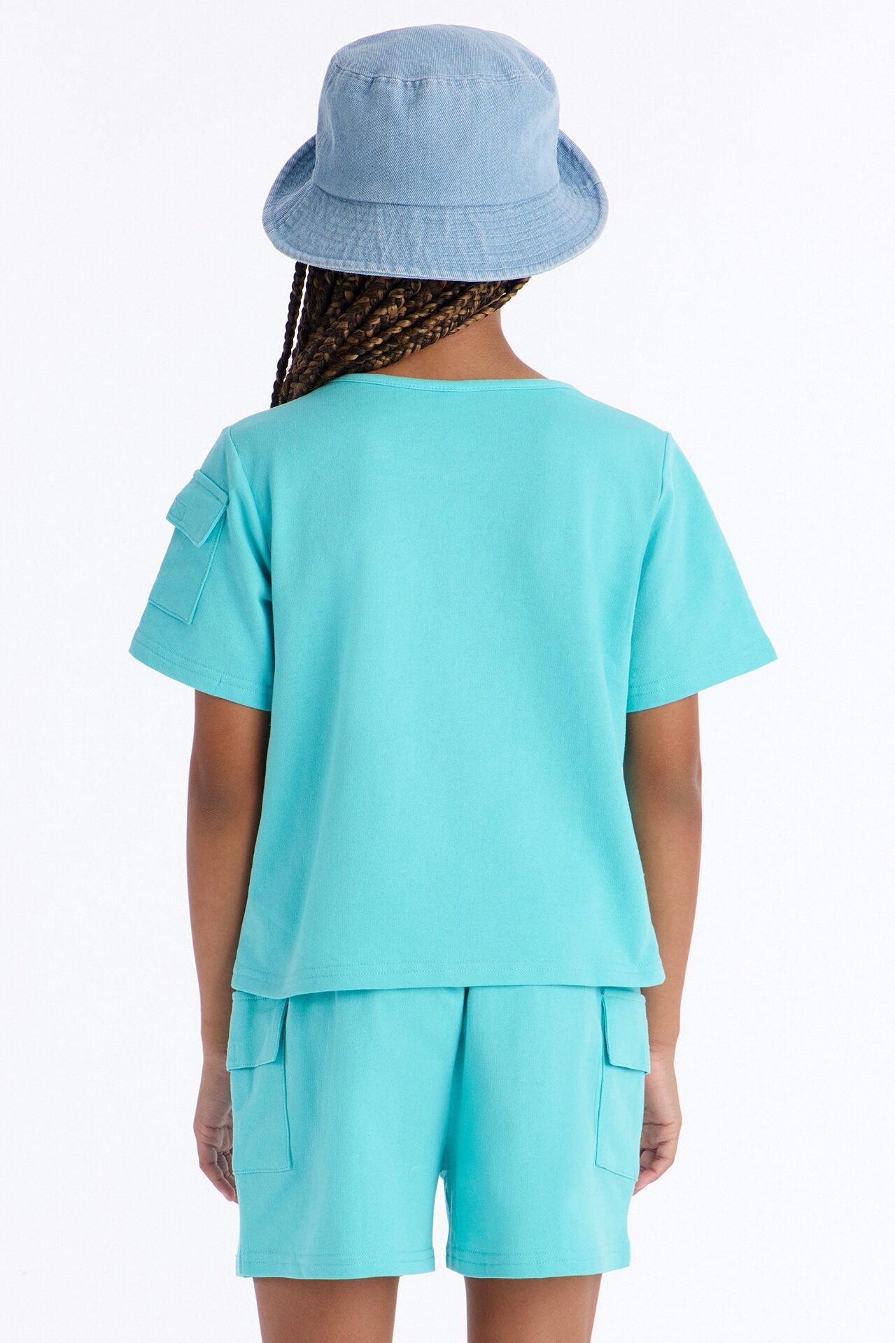 Mini Be Forever Blessed Short Set - Aqua