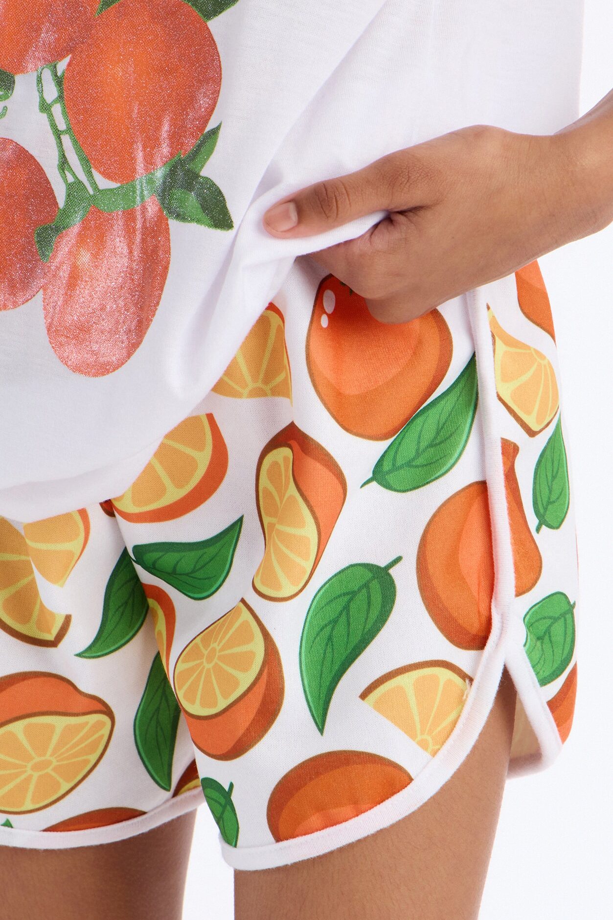 Mini California Orange Short Set - Orange/combo