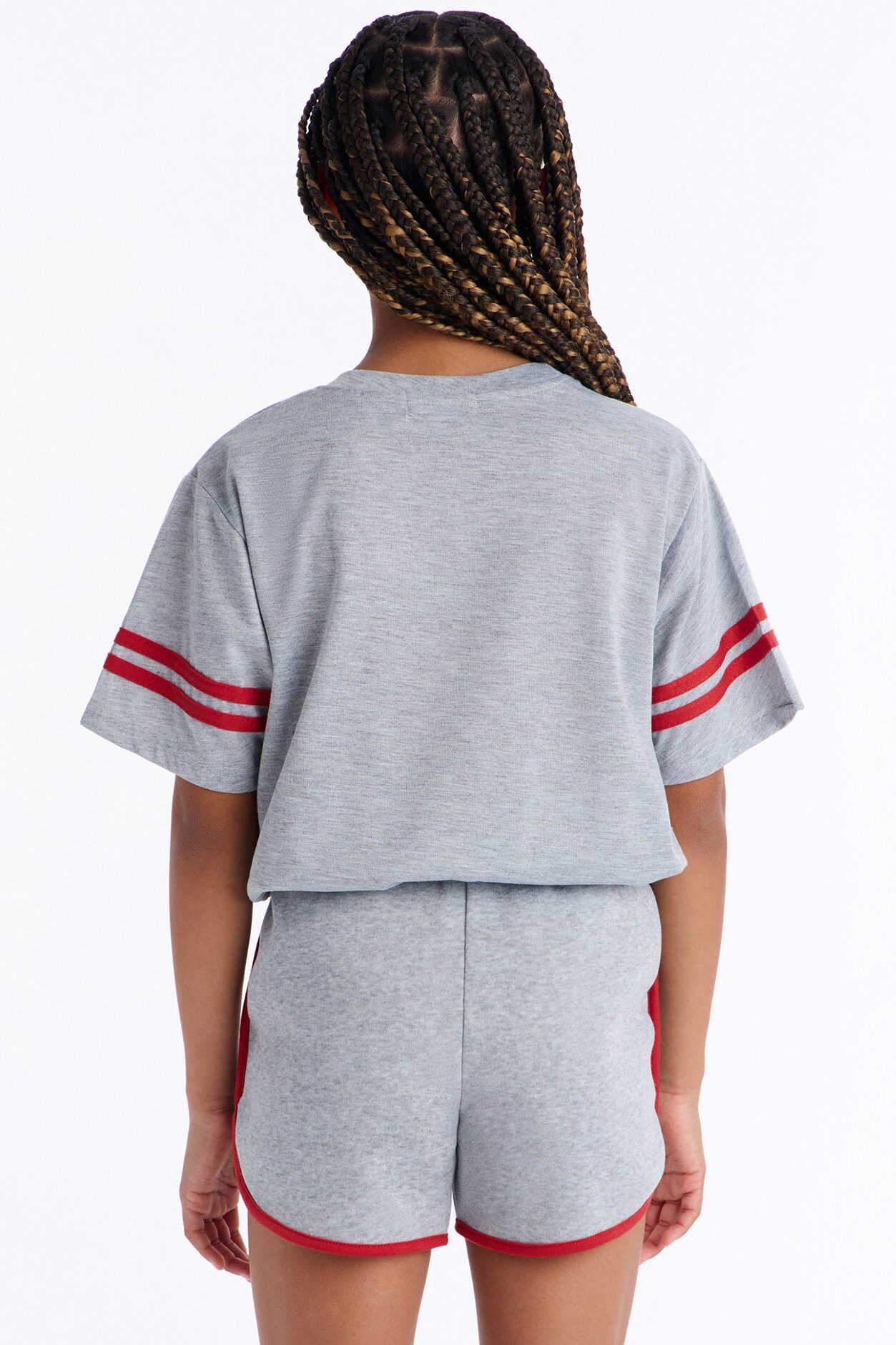 Mini Paris J'Adore Short Set - Heather Grey