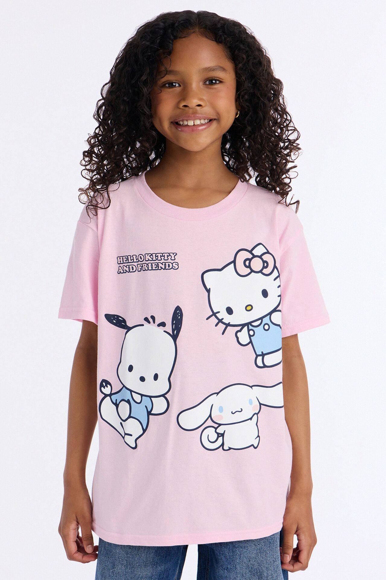 Mini Hello Kitty And Friends Having Fun Short Sleeve Tee - Light Pink