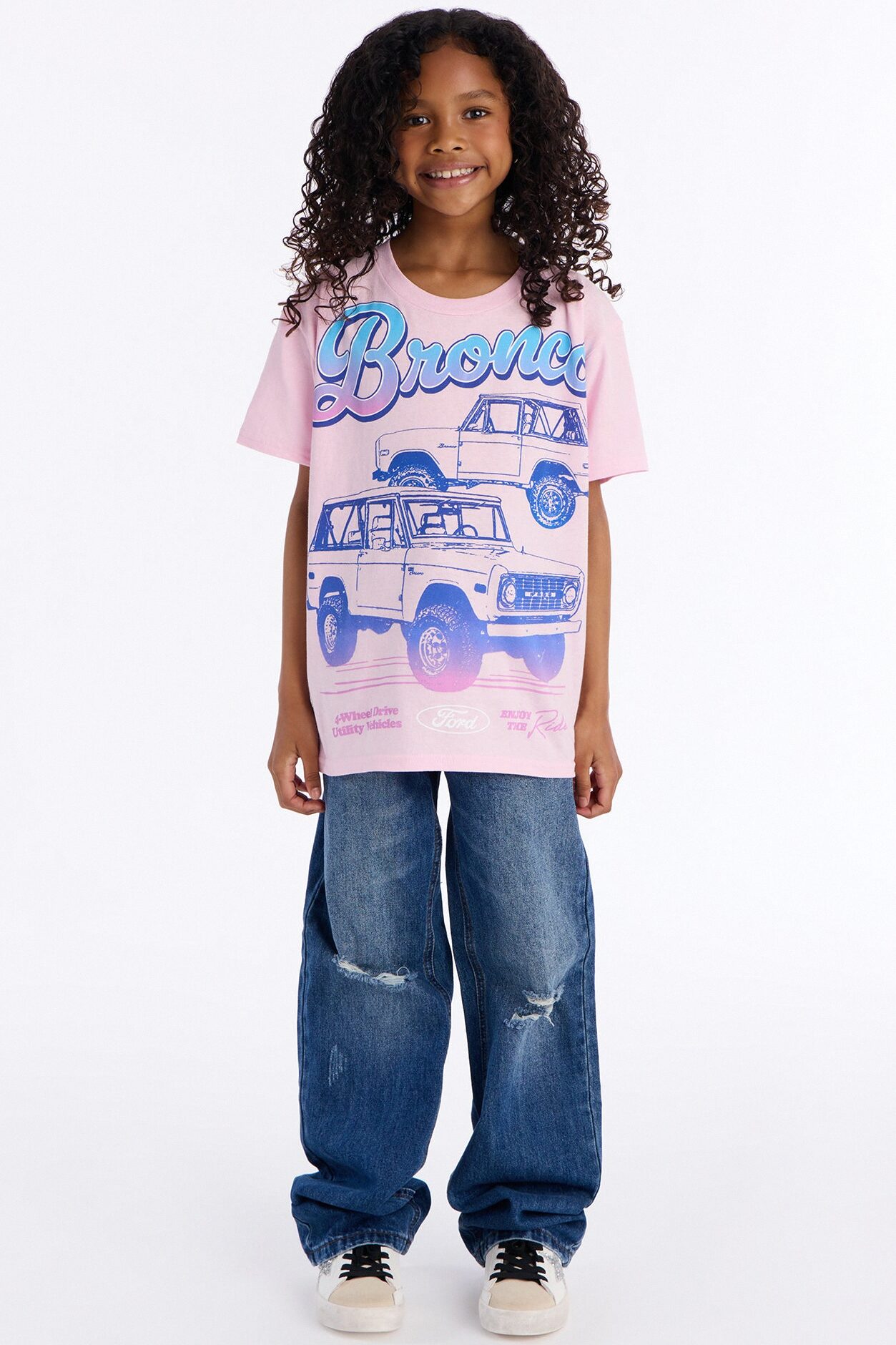 Mini Ford Bronco Short Sleeve Tee - Light Pink