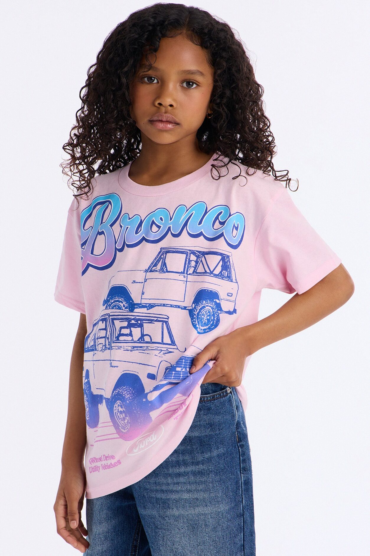 Mini Ford Bronco Short Sleeve Tee - Light Pink