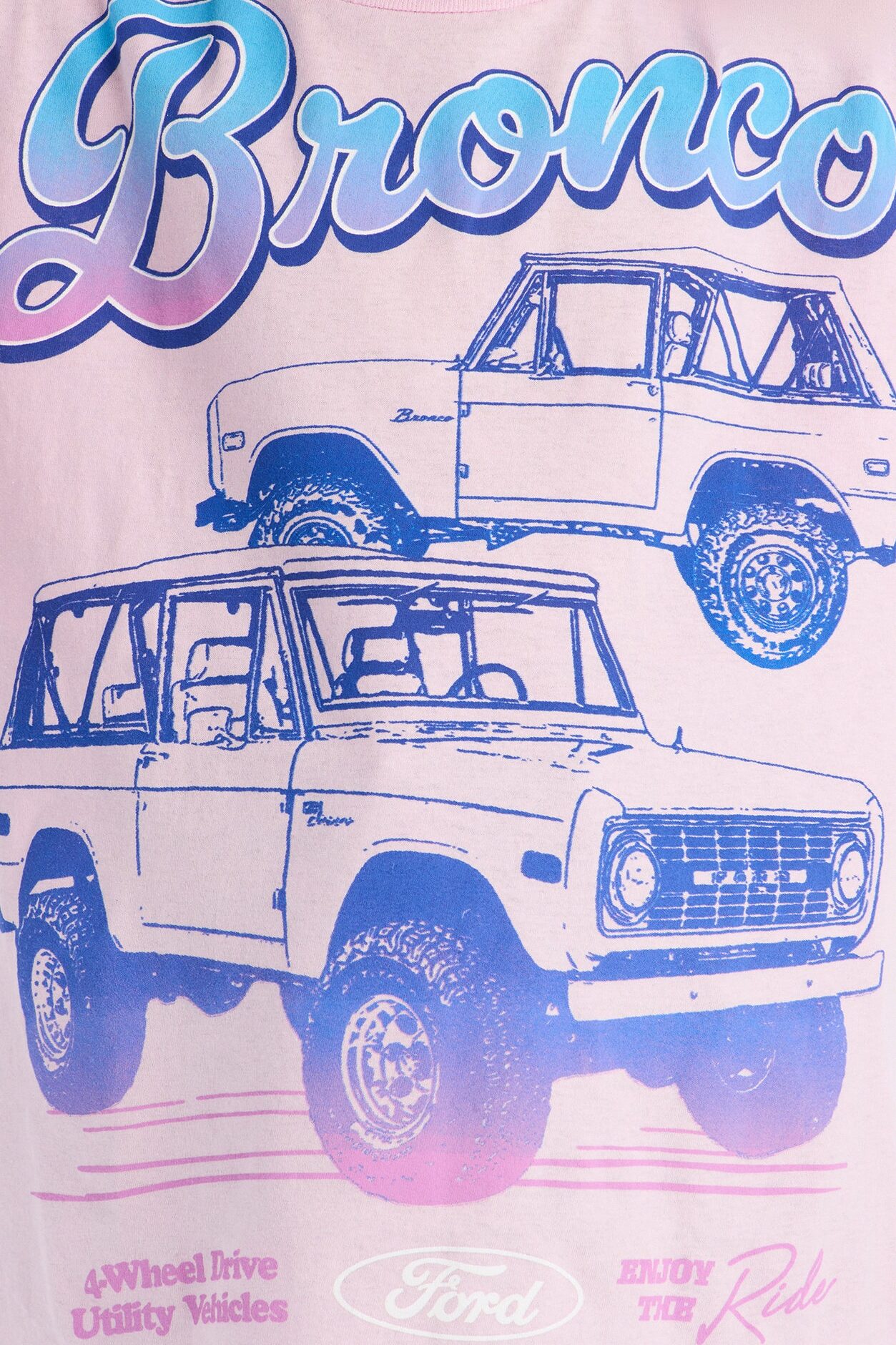 Mini Ford Bronco Short Sleeve Tee - Light Pink