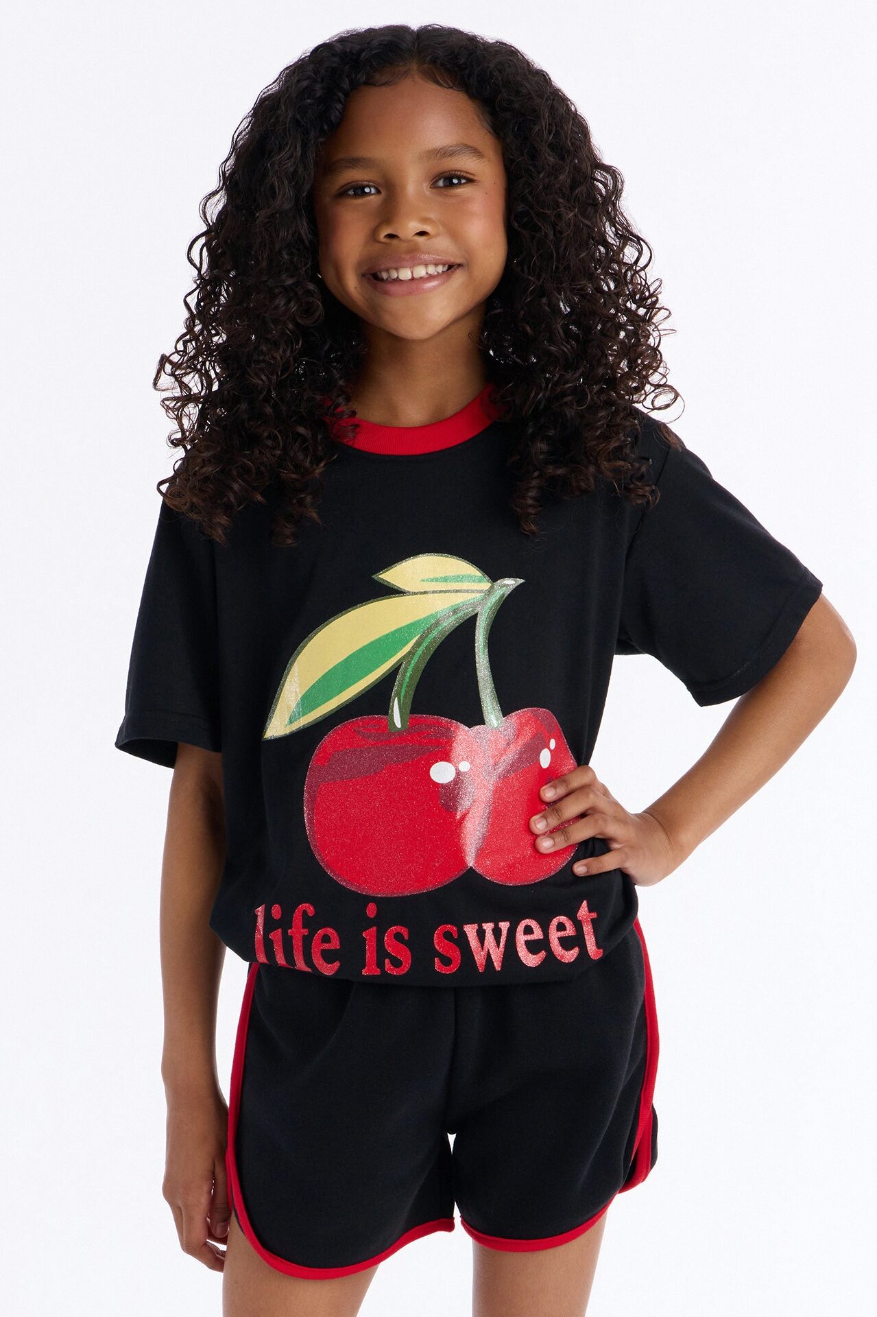 Mini Life Is Sweet Short Set - Black