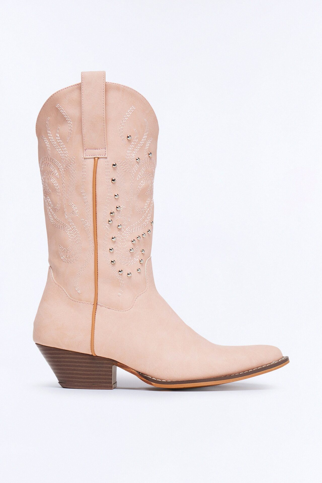 Rustic Cowboy Boots - Blush
