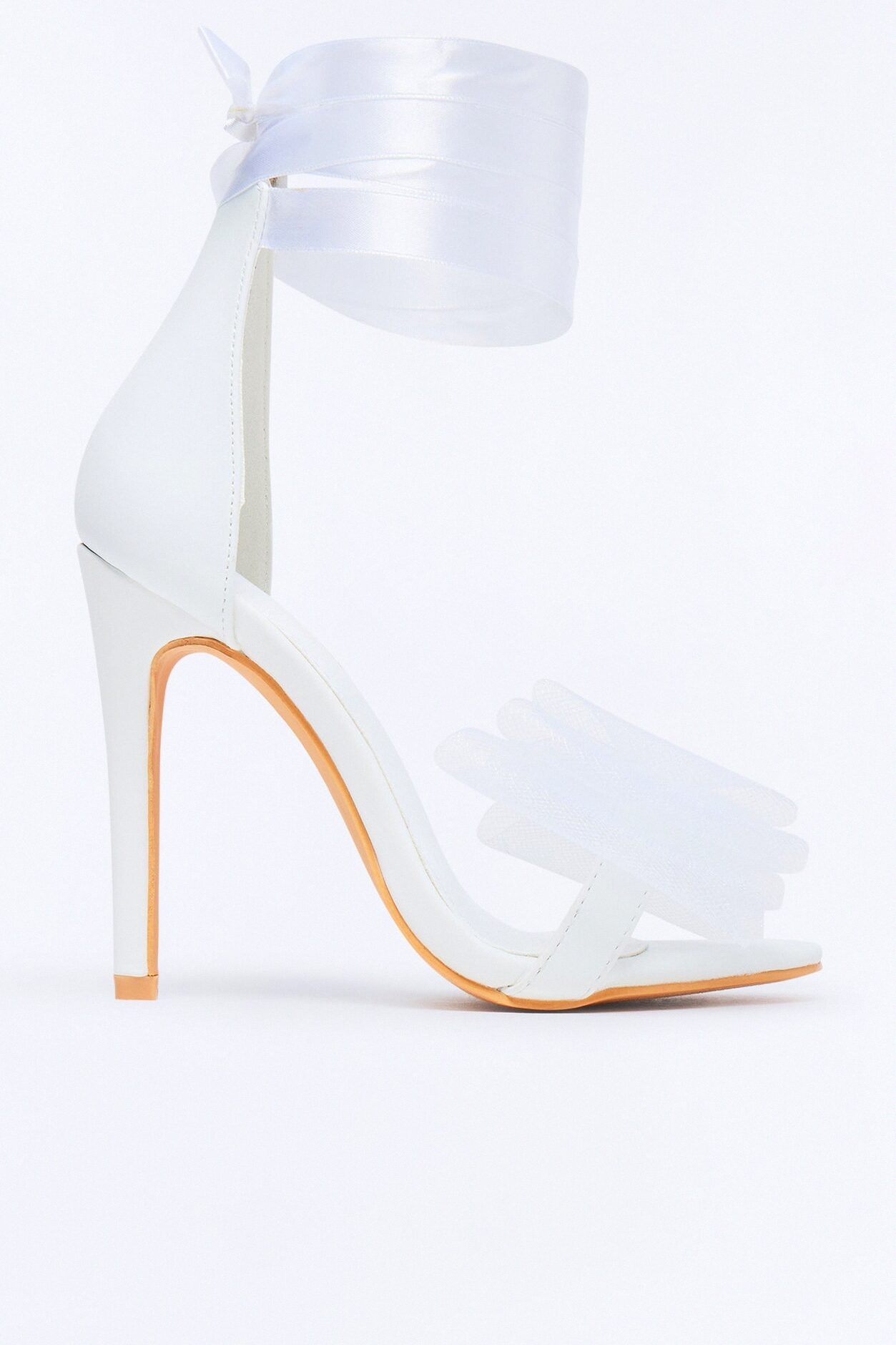 Milady Bow Wrap Up Heels - White