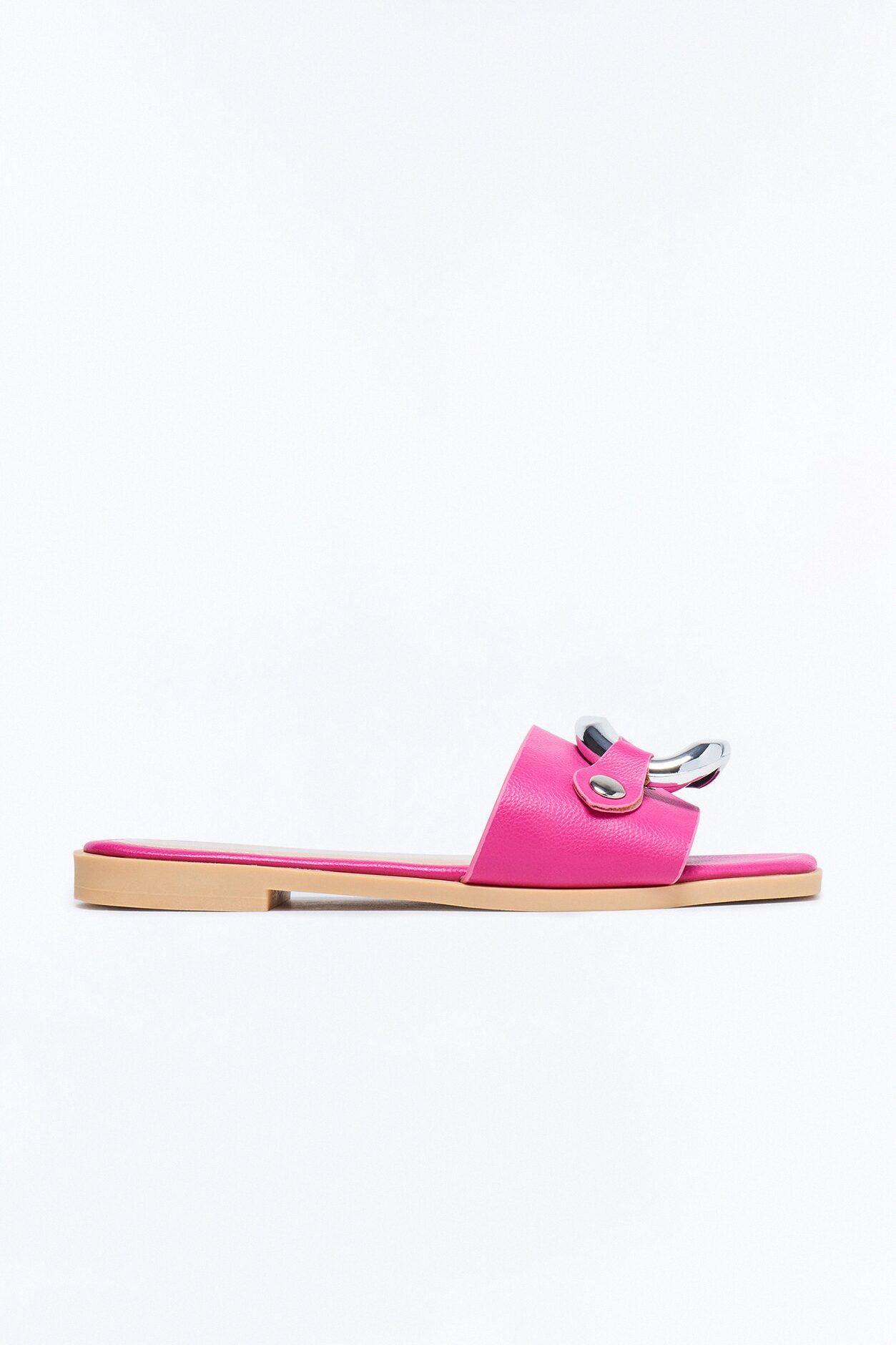 Marlia Hardware Slip On Sandals - Hot Pink