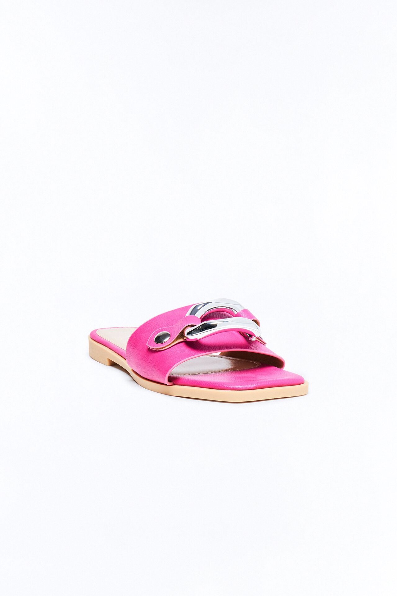 Marlia Hardware Slip On Sandals - Hot Pink