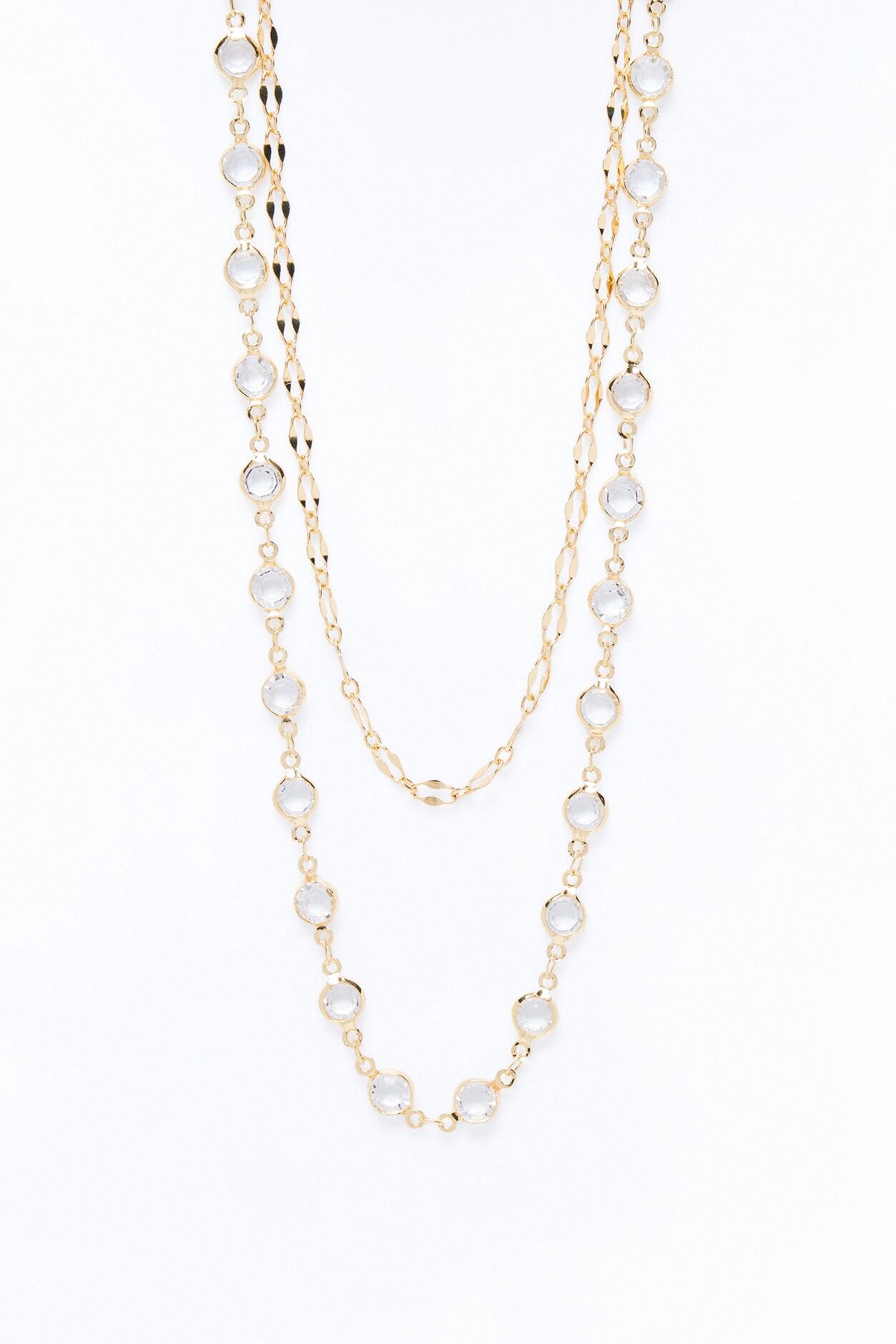 Simple Things Layered Necklace - Gold/Clear