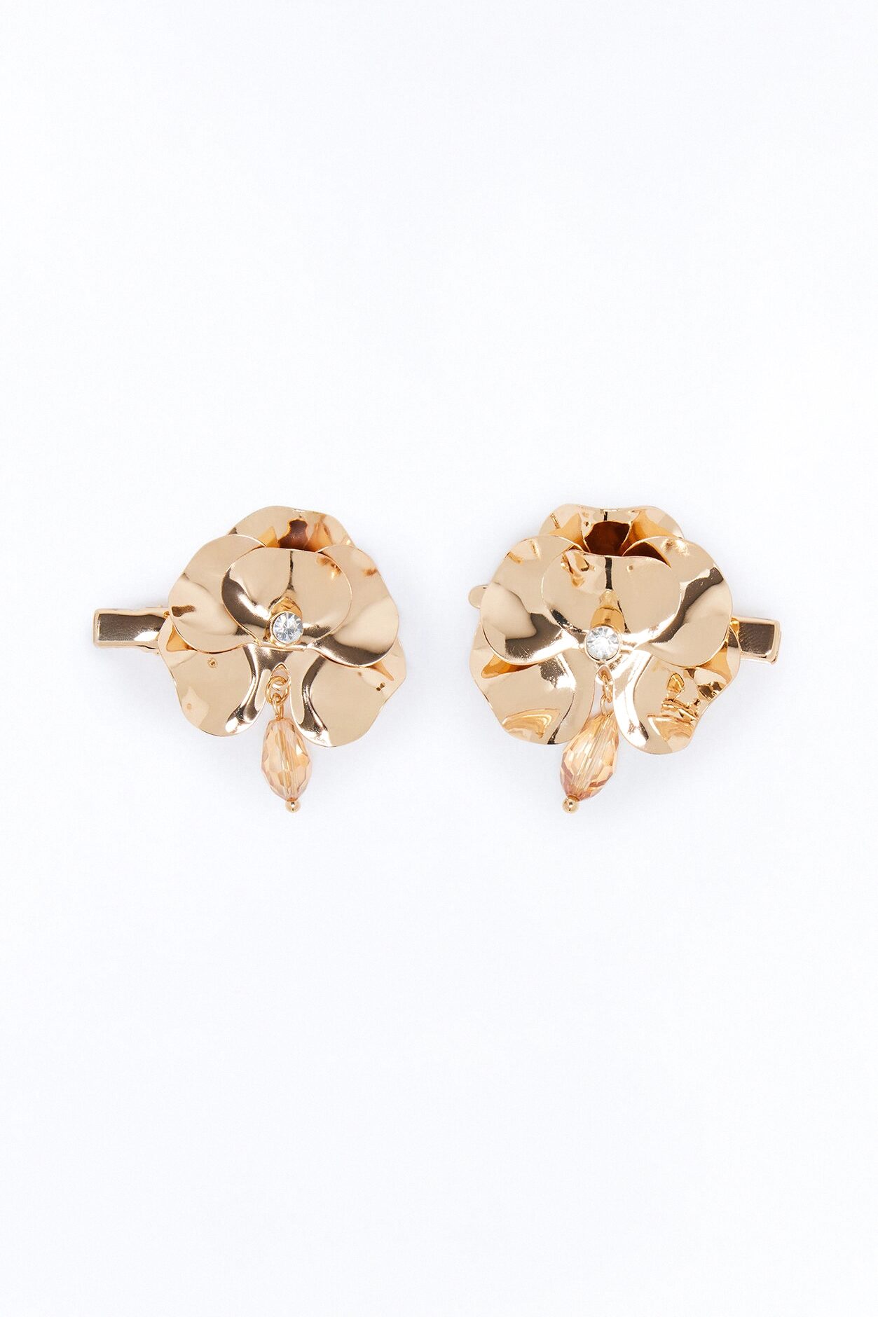 Tropical Dew 2 Piece Hair Clip Set - Gold
