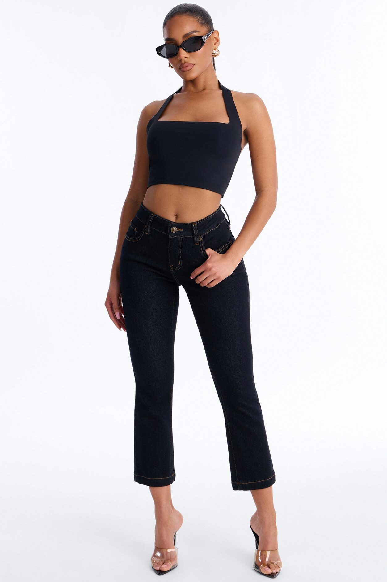 Sweet Escape Stretch Capri Jeans - Dark Wash