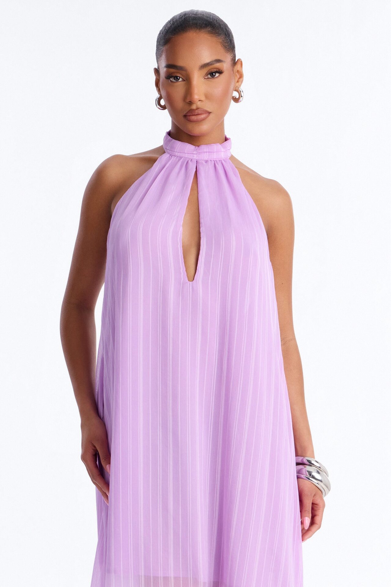 Amelia Backless Beaded Maxi Dress - Lavender