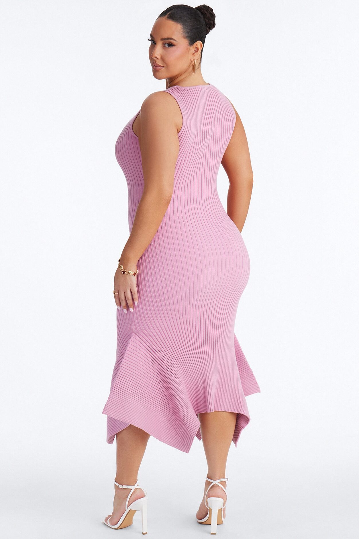 Rare Catch Ribbed Midi Dress Set - Mauve