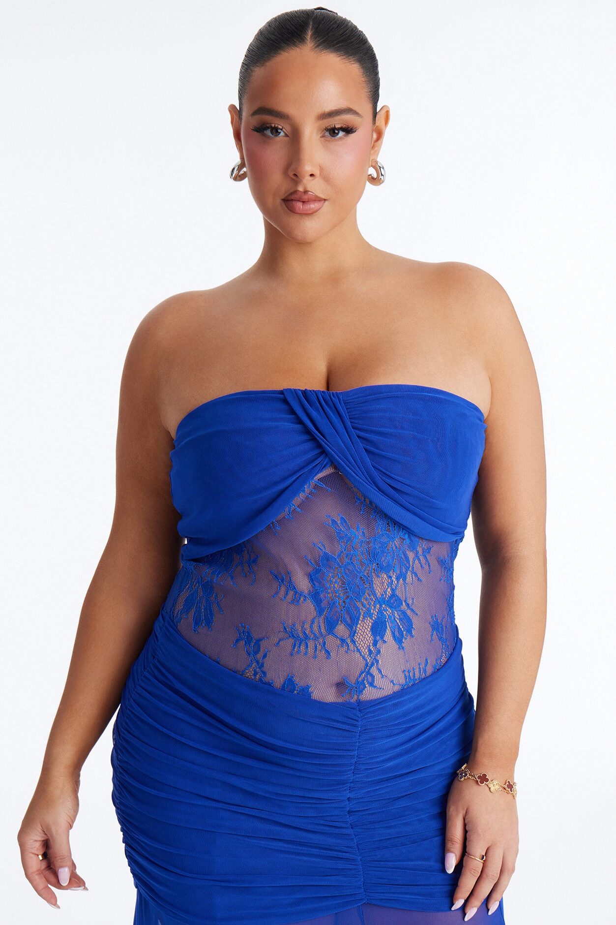 Lace Lover Sheer Maxi Dress - Blue