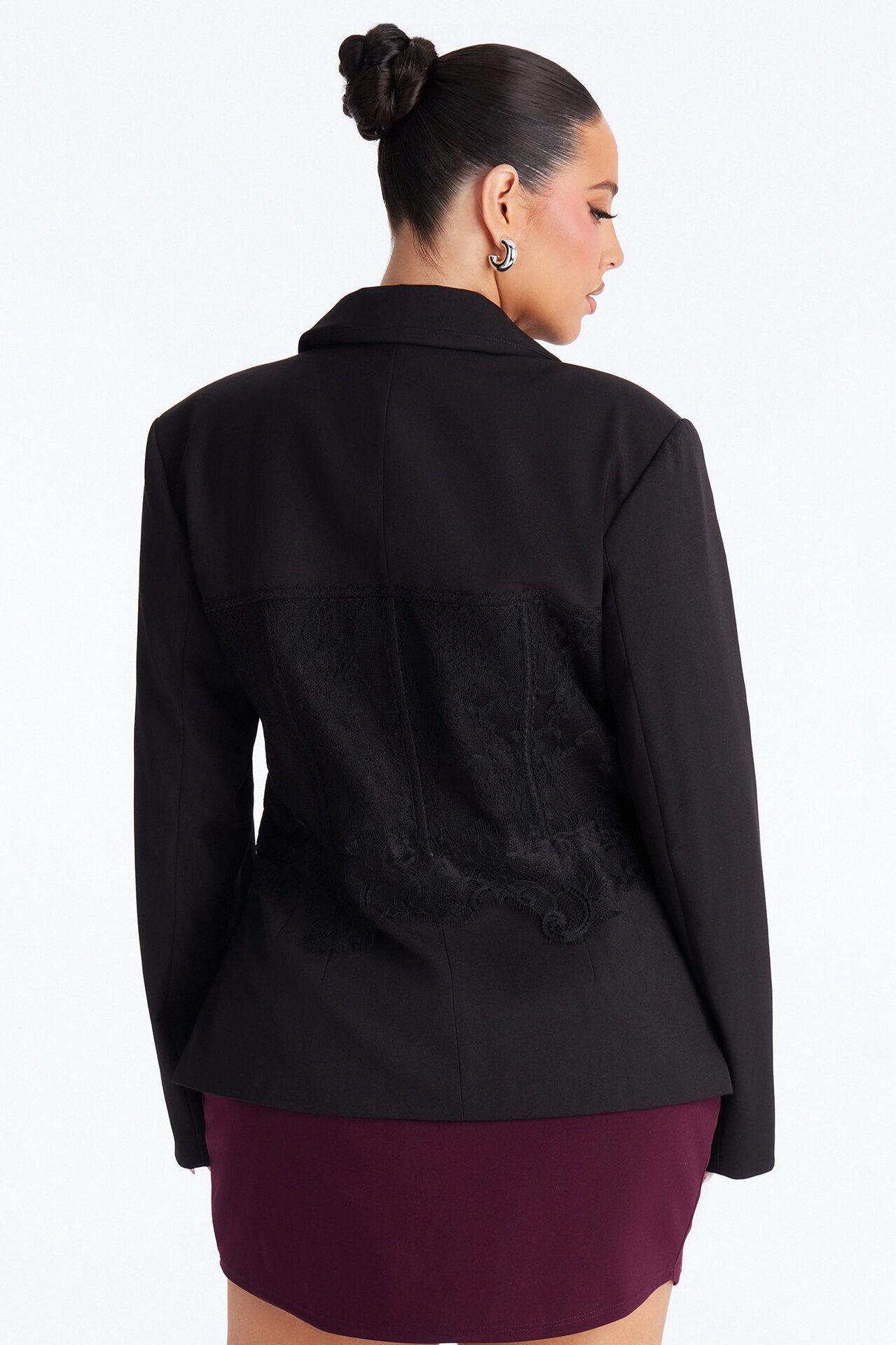 Deep Secrets Lace Corset Blazer - Black