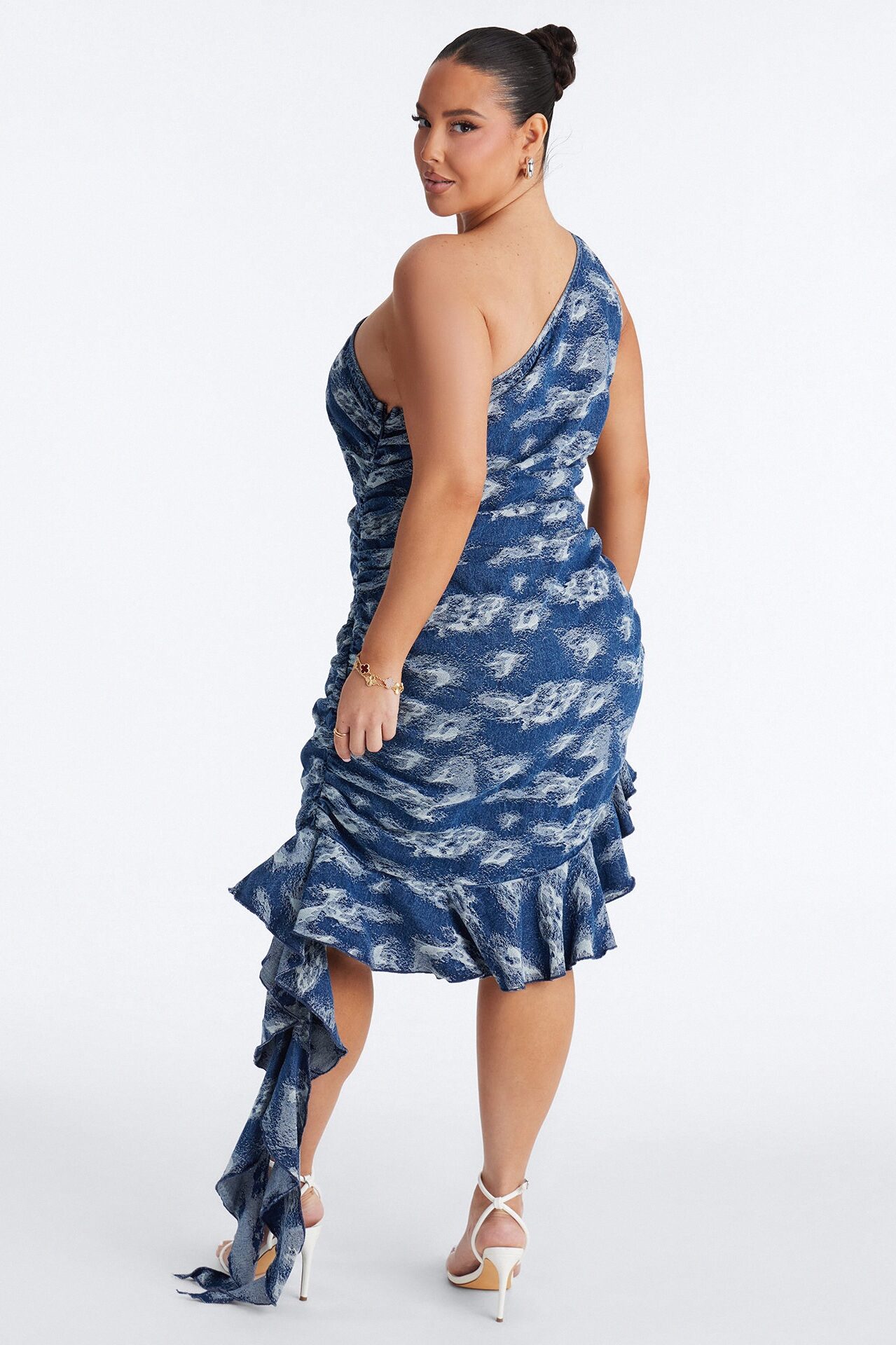 Arianna Abstract Denim Mini Dress - Medium Wash