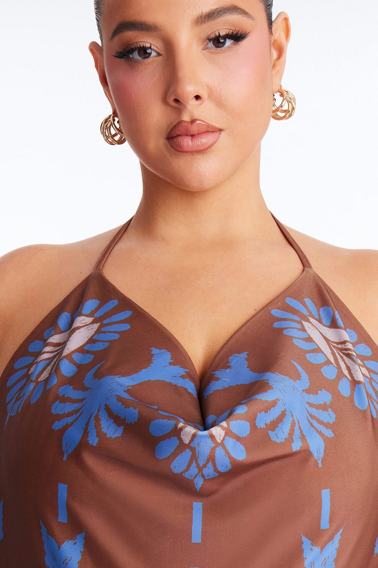 Jessica Backless Printed Maxi Dress - Brown/combo
