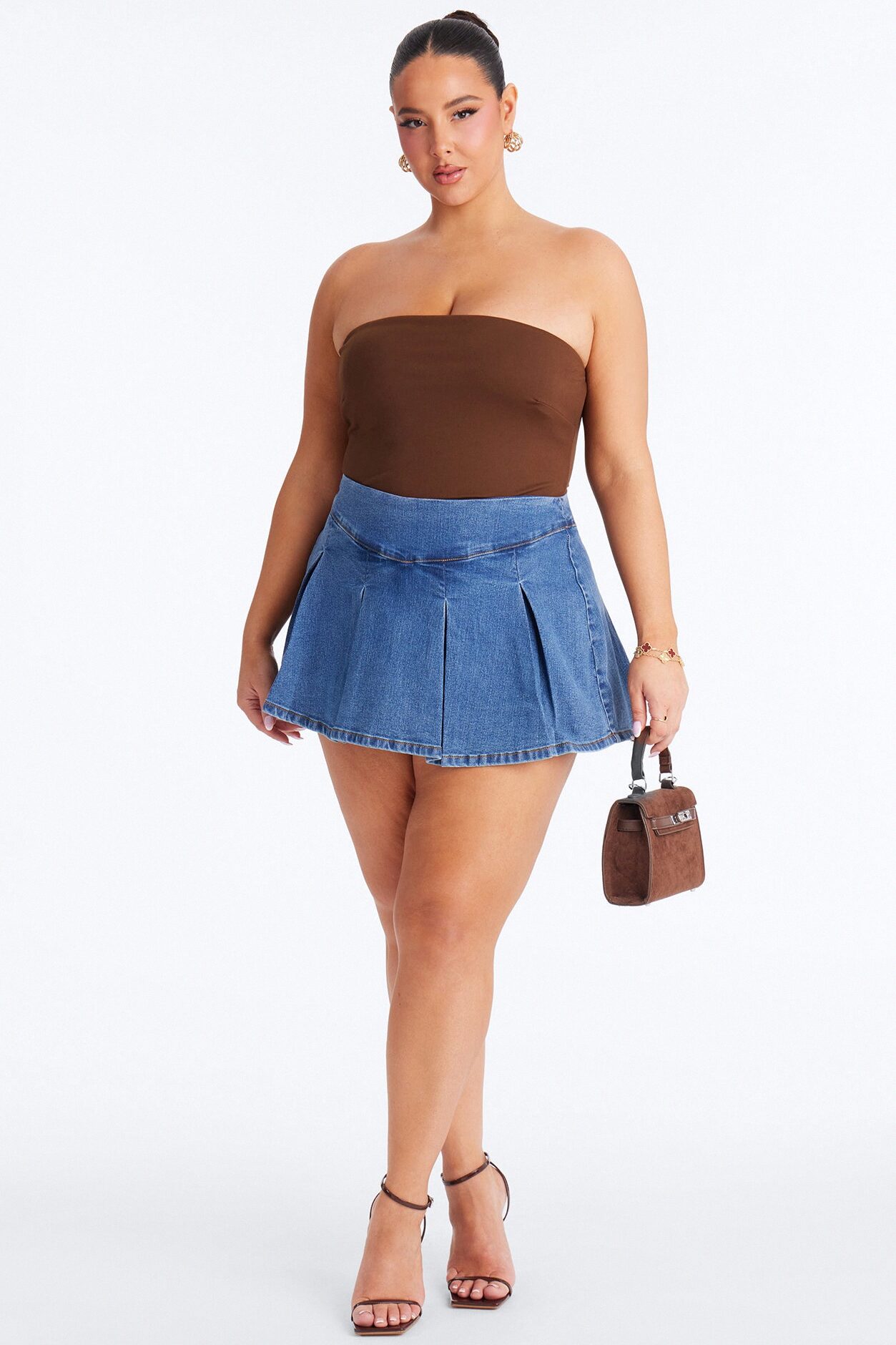 Told You So Denim Micro Mini Skort - Medium Wash