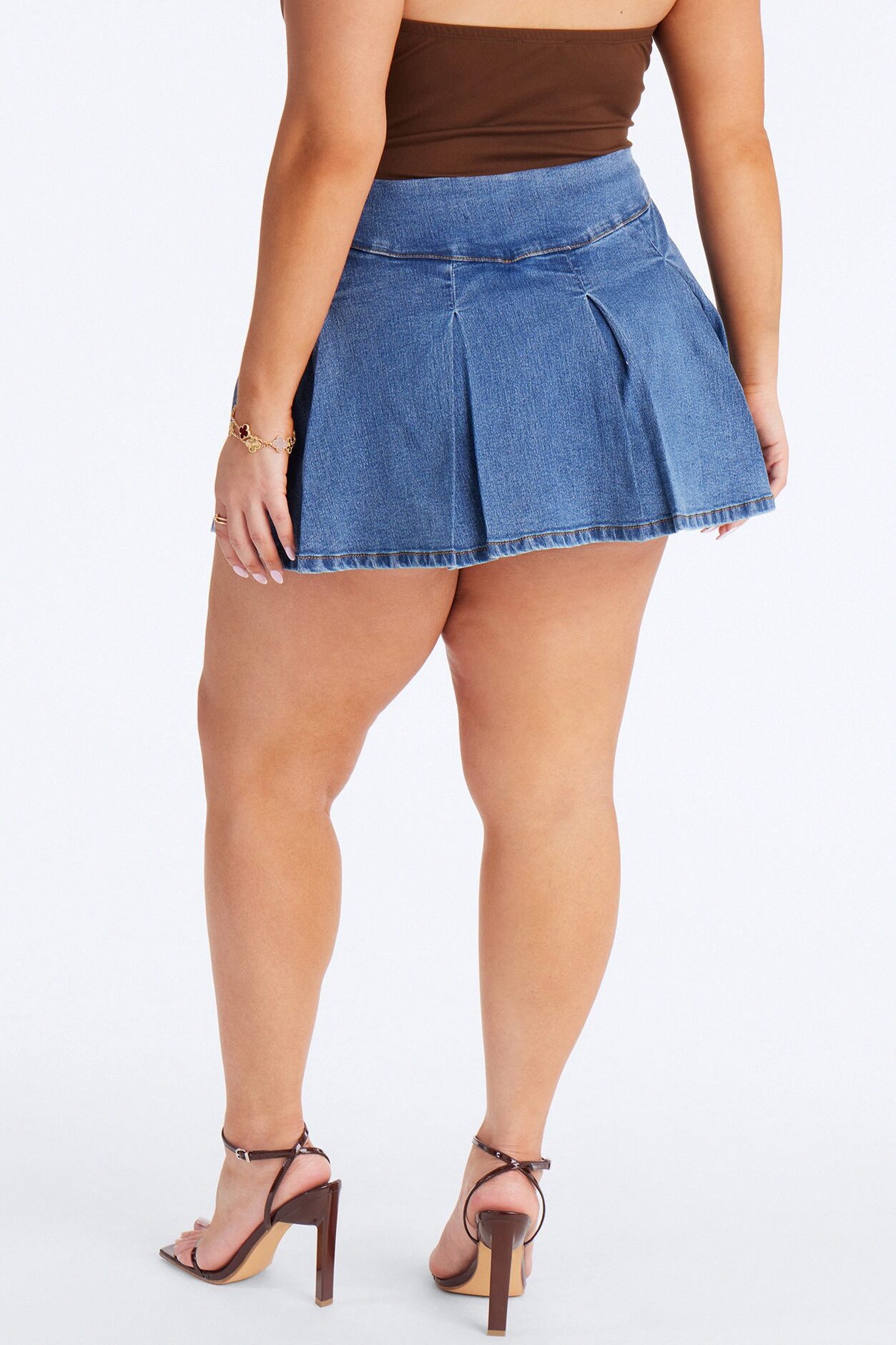 Told You So Denim Micro Mini Skort - Medium Wash