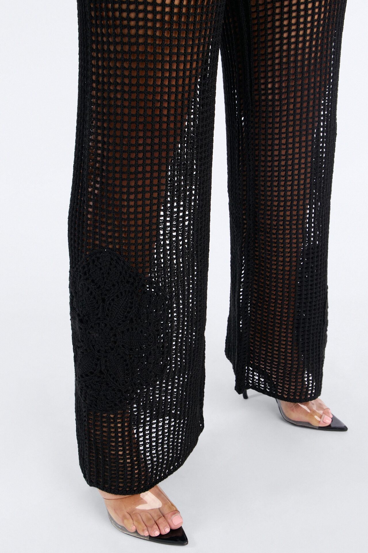 Laguna Crochet 4 Piece Pant Set - Black