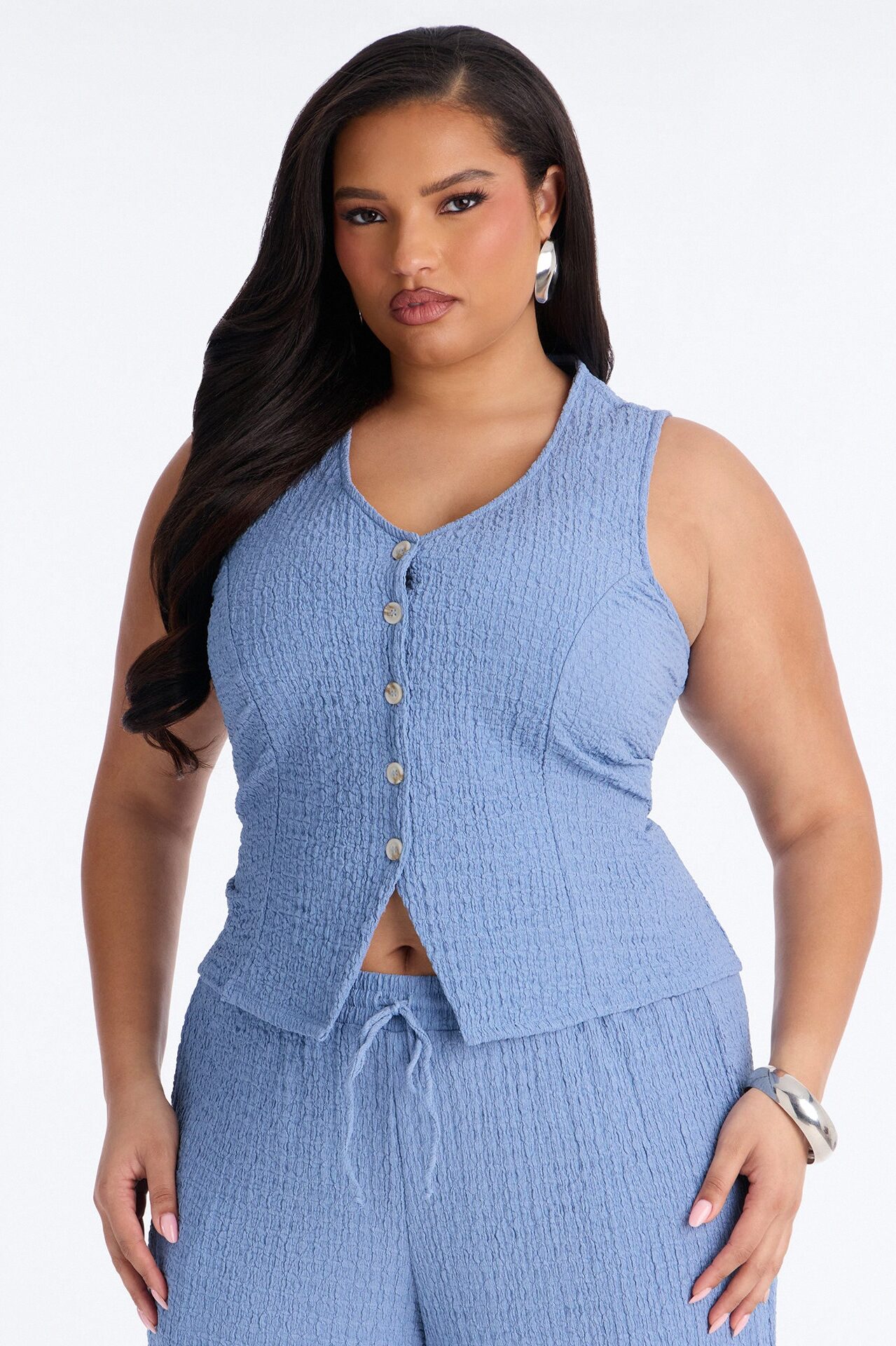 Pheobe Textured Pant Set - Blue