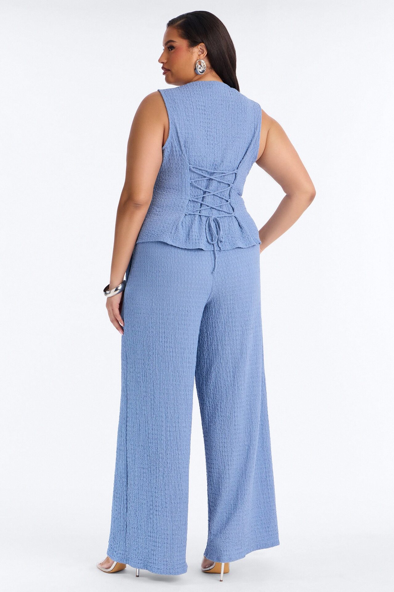 Pheobe Textured Pant Set - Blue
