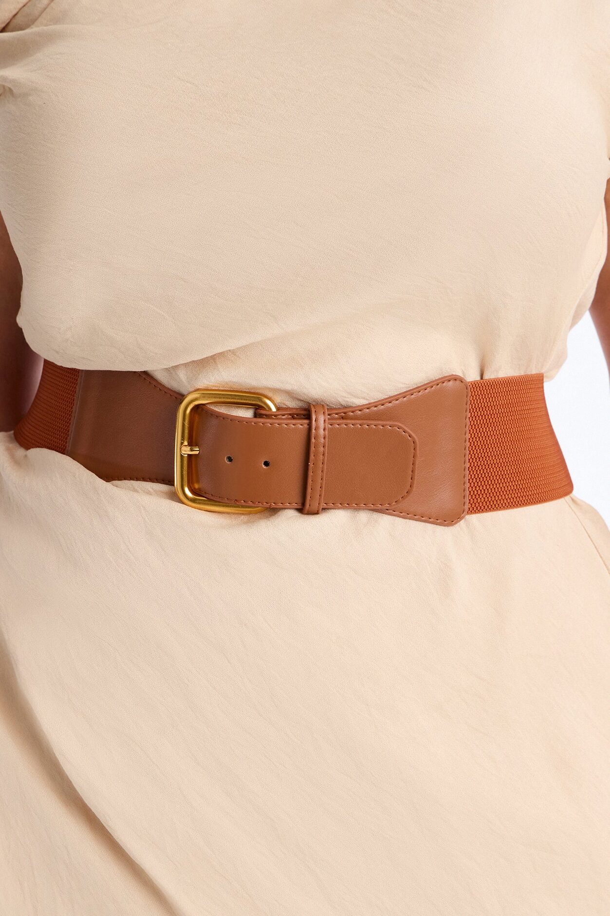 Willow Belted Asymmetrical Pant Set - Beige