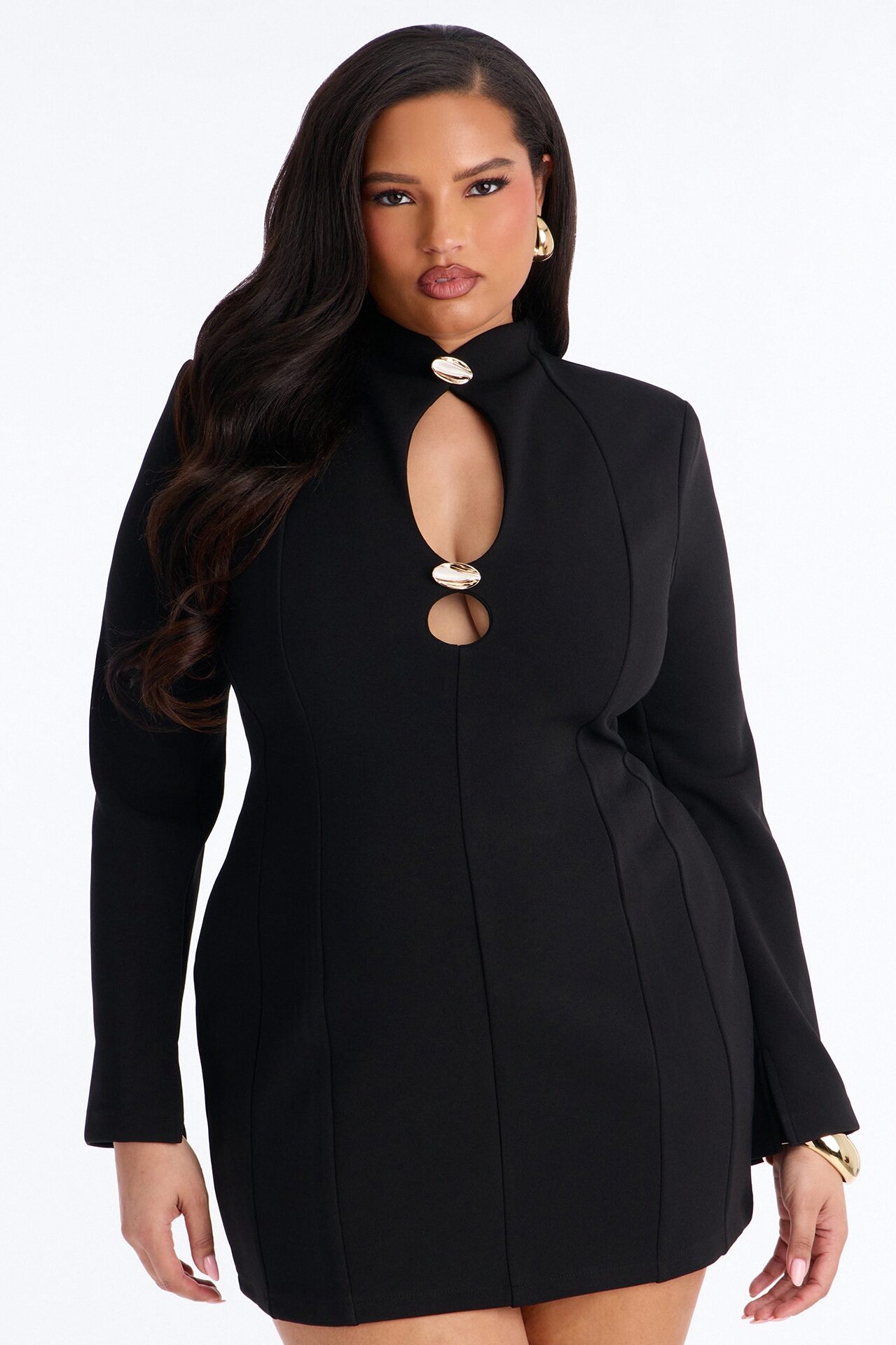 Andrea Cut Out Mini Dress - Black