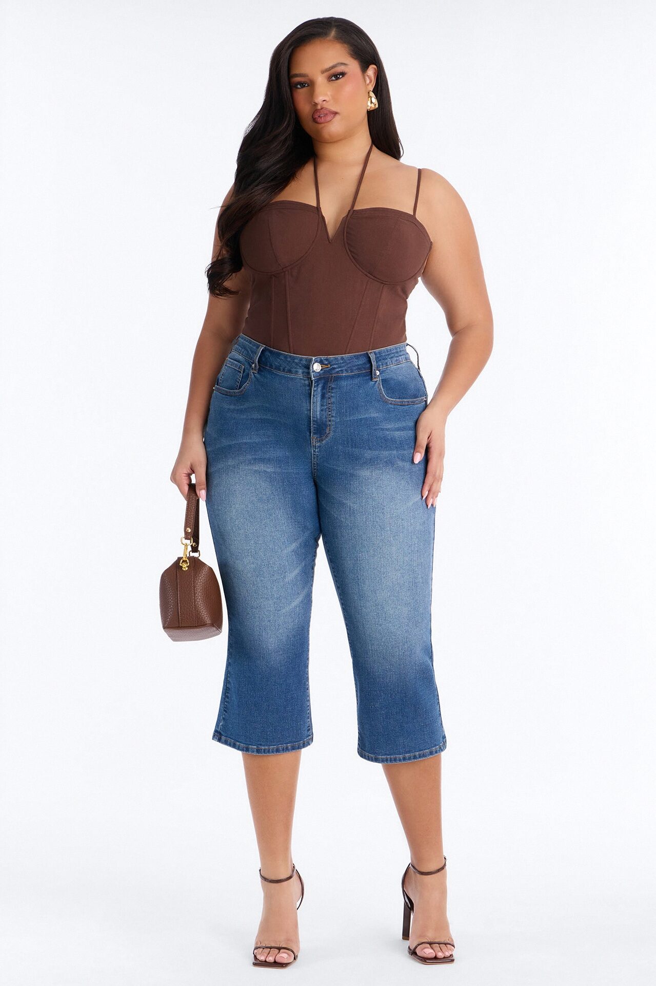 String Me Along Low Rise Capri Jeans - Dark Wash