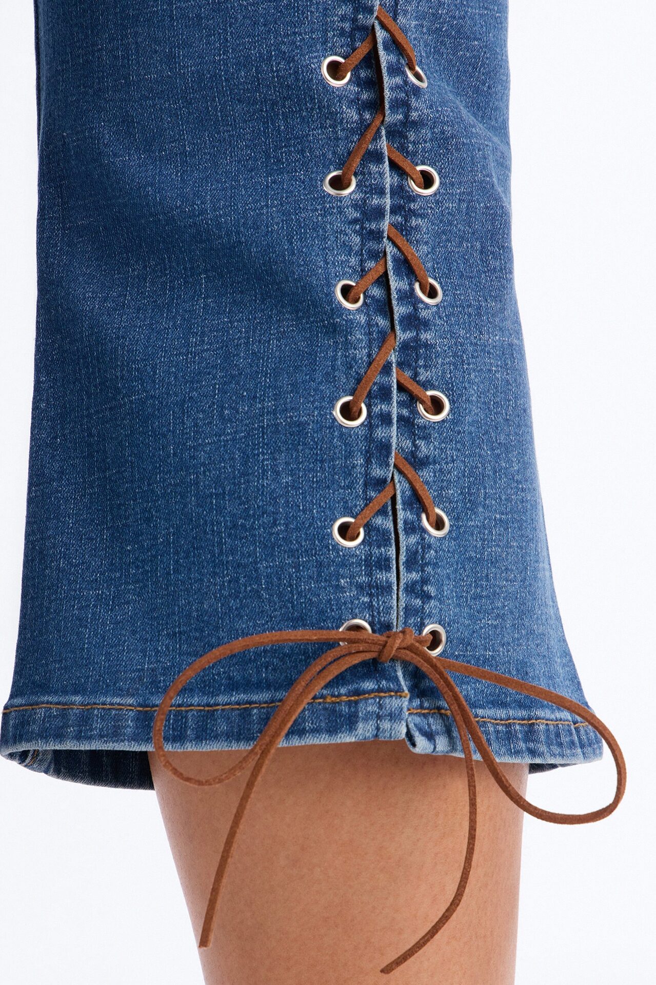 String Me Along Low Rise Capri Jeans - Dark Wash