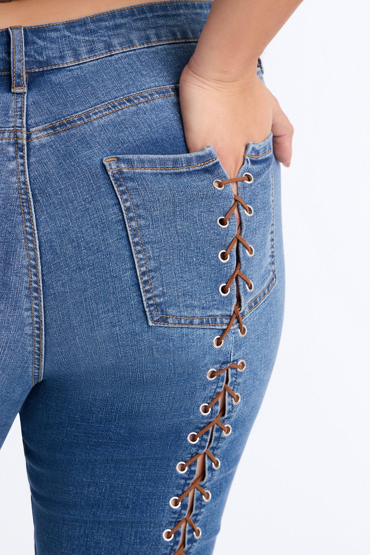 String Me Along Low Rise Capri Jeans - Dark Wash