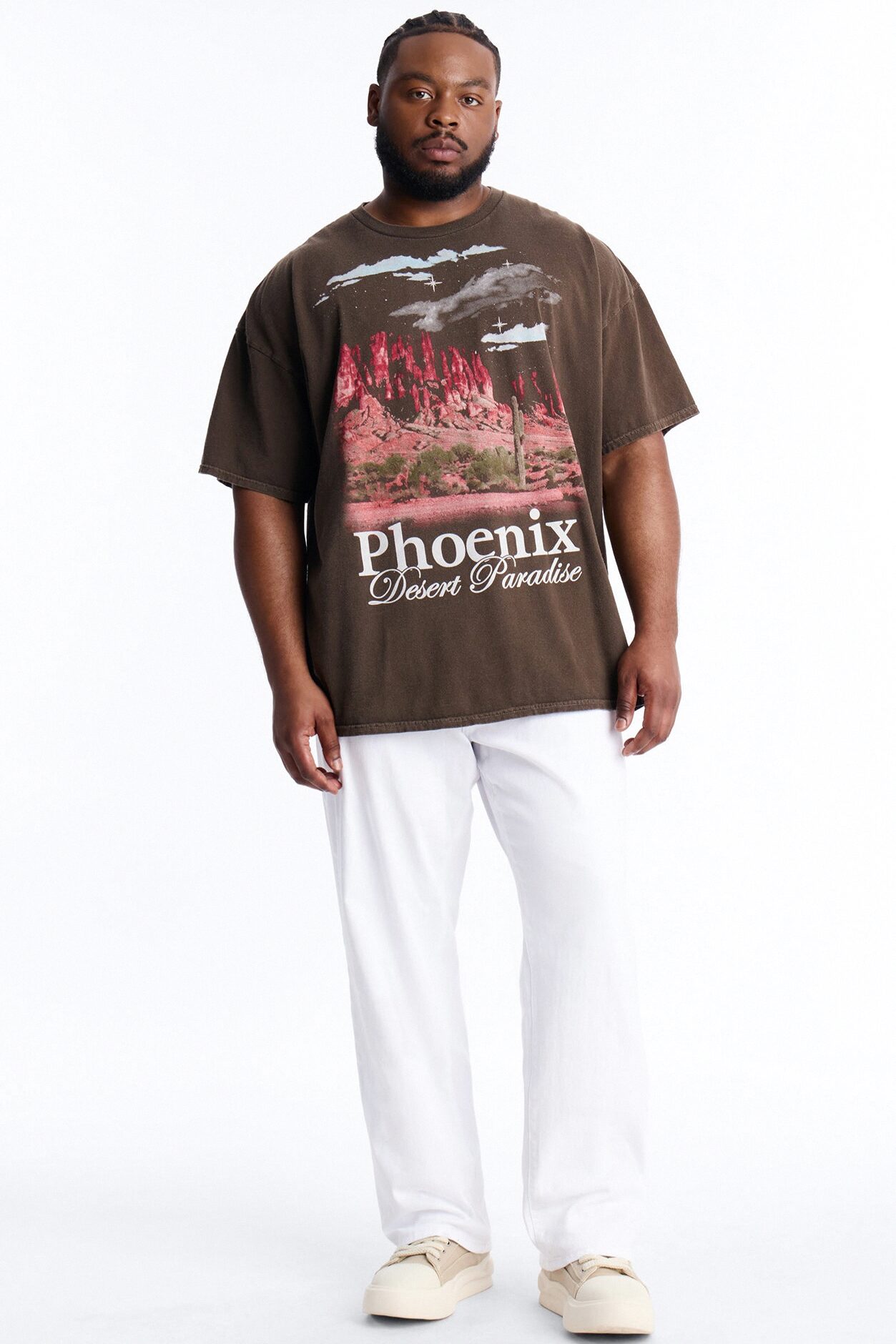 Phoenix Desert Paradise Oversized Short Sleeve Tee - Chocolate