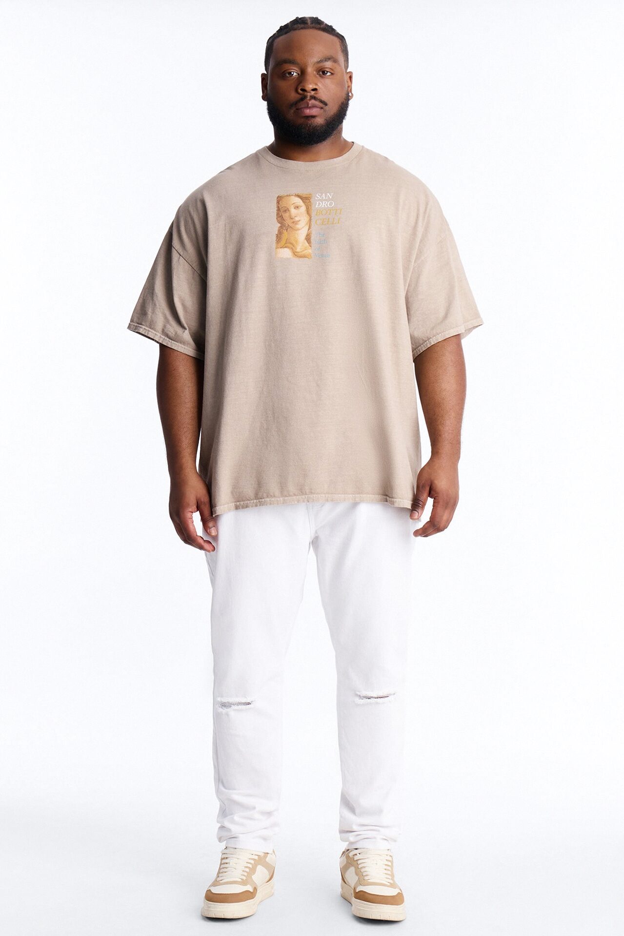 Birth Of Venus Botticelli Short Sleeve Tee - Taupe