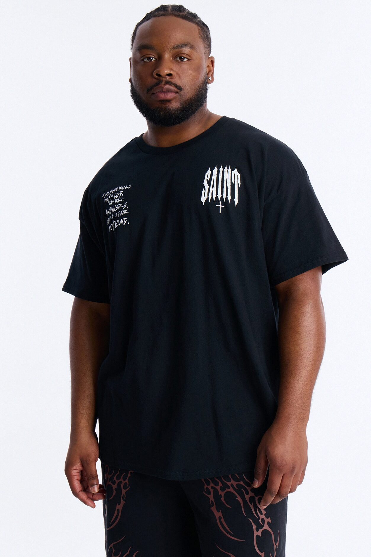 Saint Fear Nothing Oversized Short Sleeve Tee - Black
