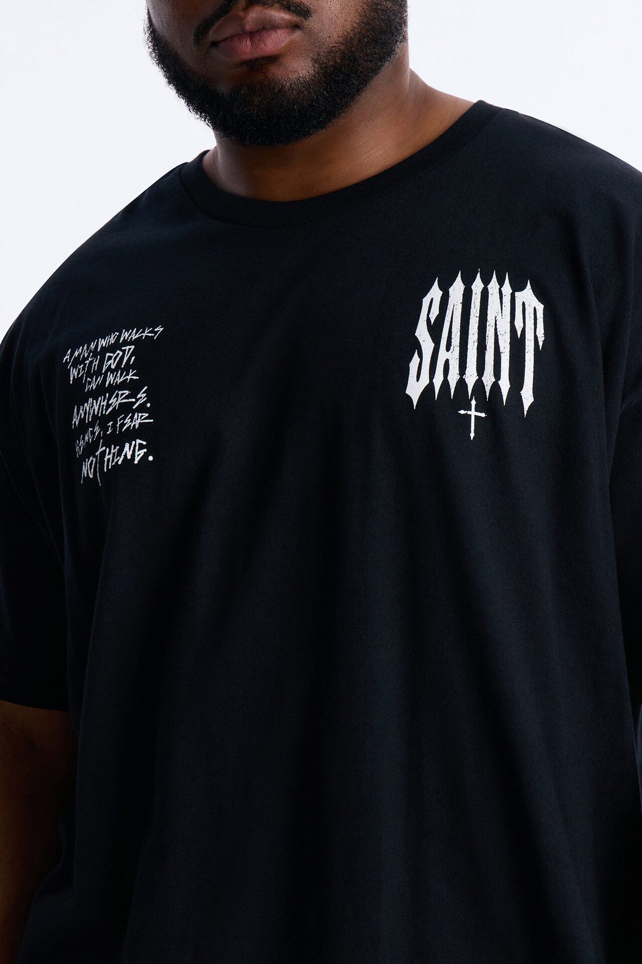 Saint Fear Nothing Oversized Short Sleeve Tee - Black