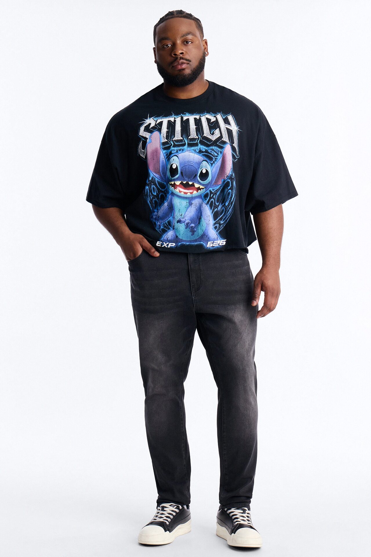 Disney Stitch Short Sleeve Tee - Black